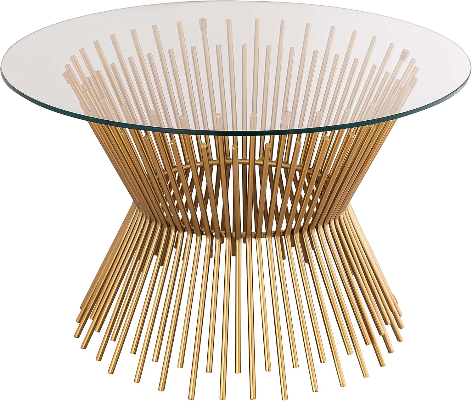 Tov Furniture Grace Glass Table Top with Satin Gold Finish Occasional Table (Coffee Table)