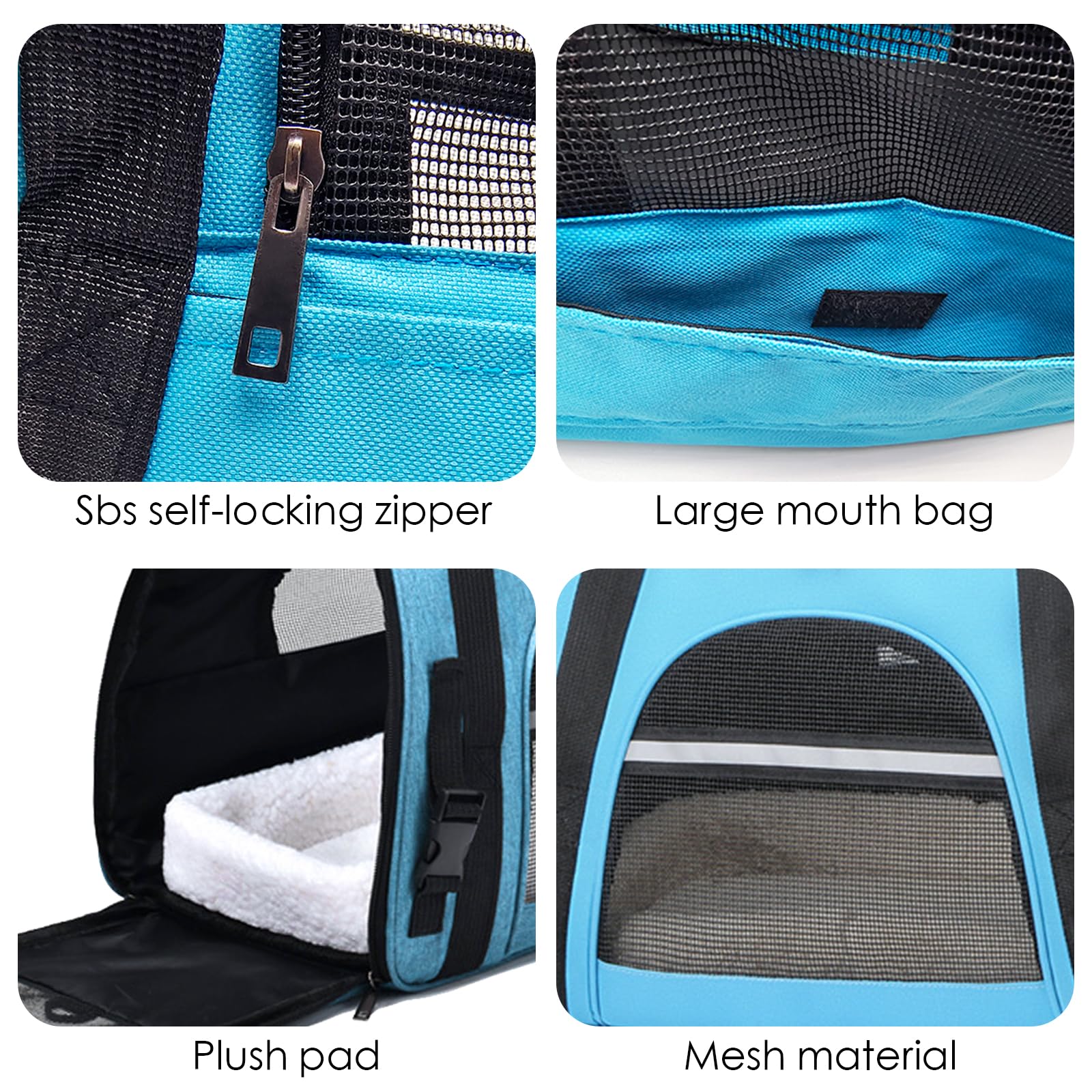 Trasportino per Cani e Gatti, Borsa Ripiegabile Traspirante Viaggio, Borsa Trasportino per Gatti con Tappetino Rimovibile, Borsa da Viaggio per Animali Domestici con Tracolla Regolabile Staccabile