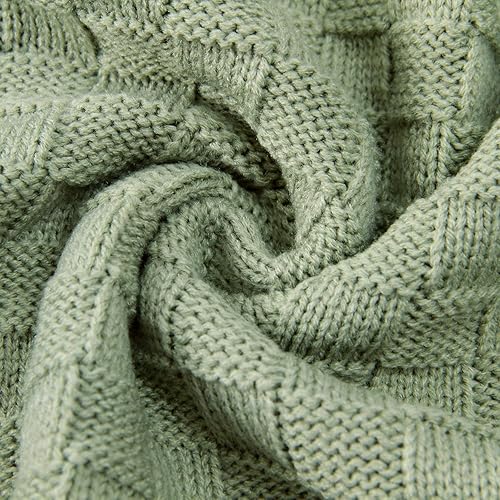 Miniatura 44 de LAWKUL Mantas de bebé para niños, manta de punto trenzado, manta de bebé para niña, suave y aireada para recién nacidos, para recién nacido