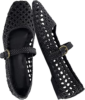Weston Women’s Hand Woven Dressy Ballet Flats – Faux Leather Mary Jane w...