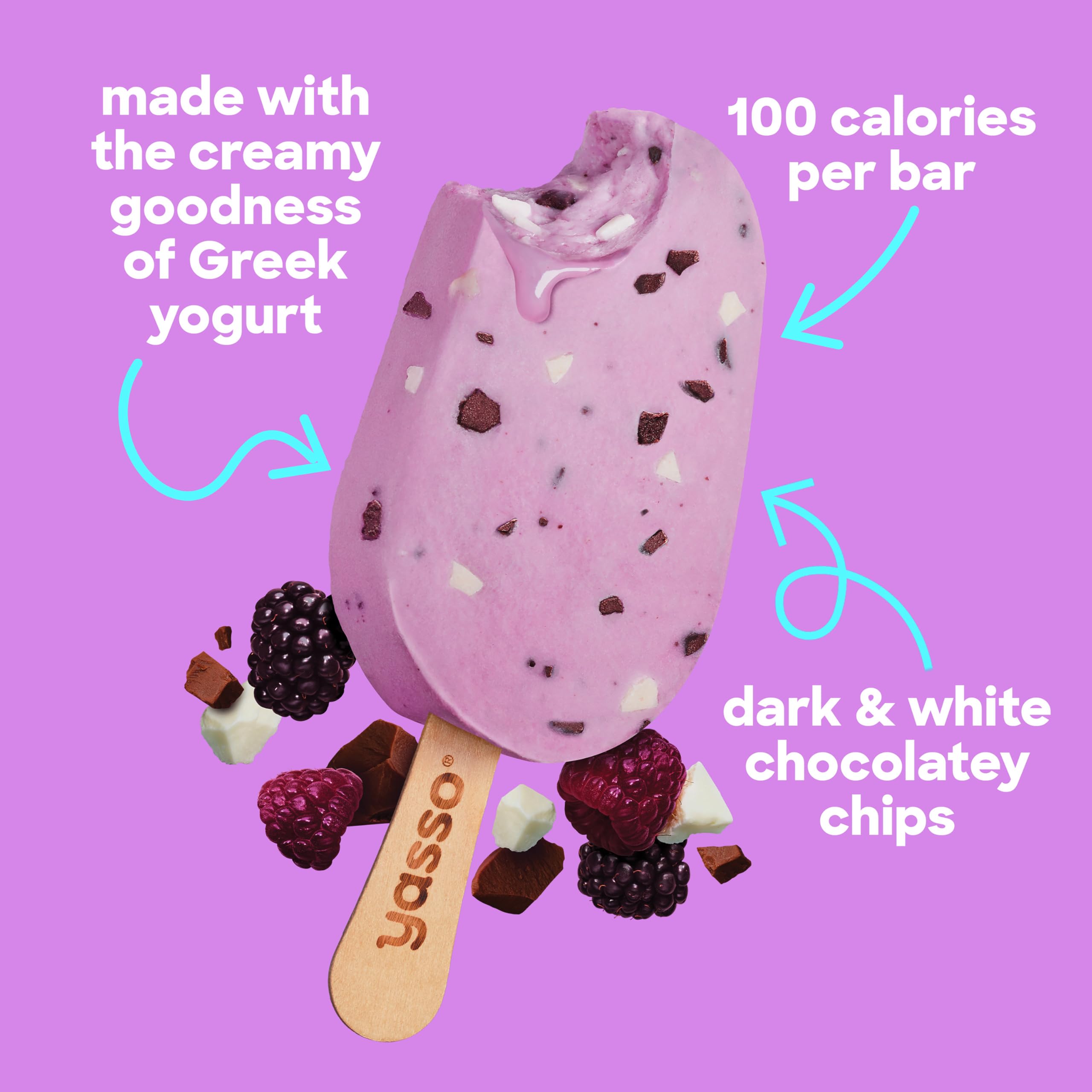 ✧༺♥ ブラックローズ×ダークアイス✧༺♥送料込　サービス価格 Amazon.com: Yasso Frozen Greek Yogurt Bars Black Raspberry Chip 4