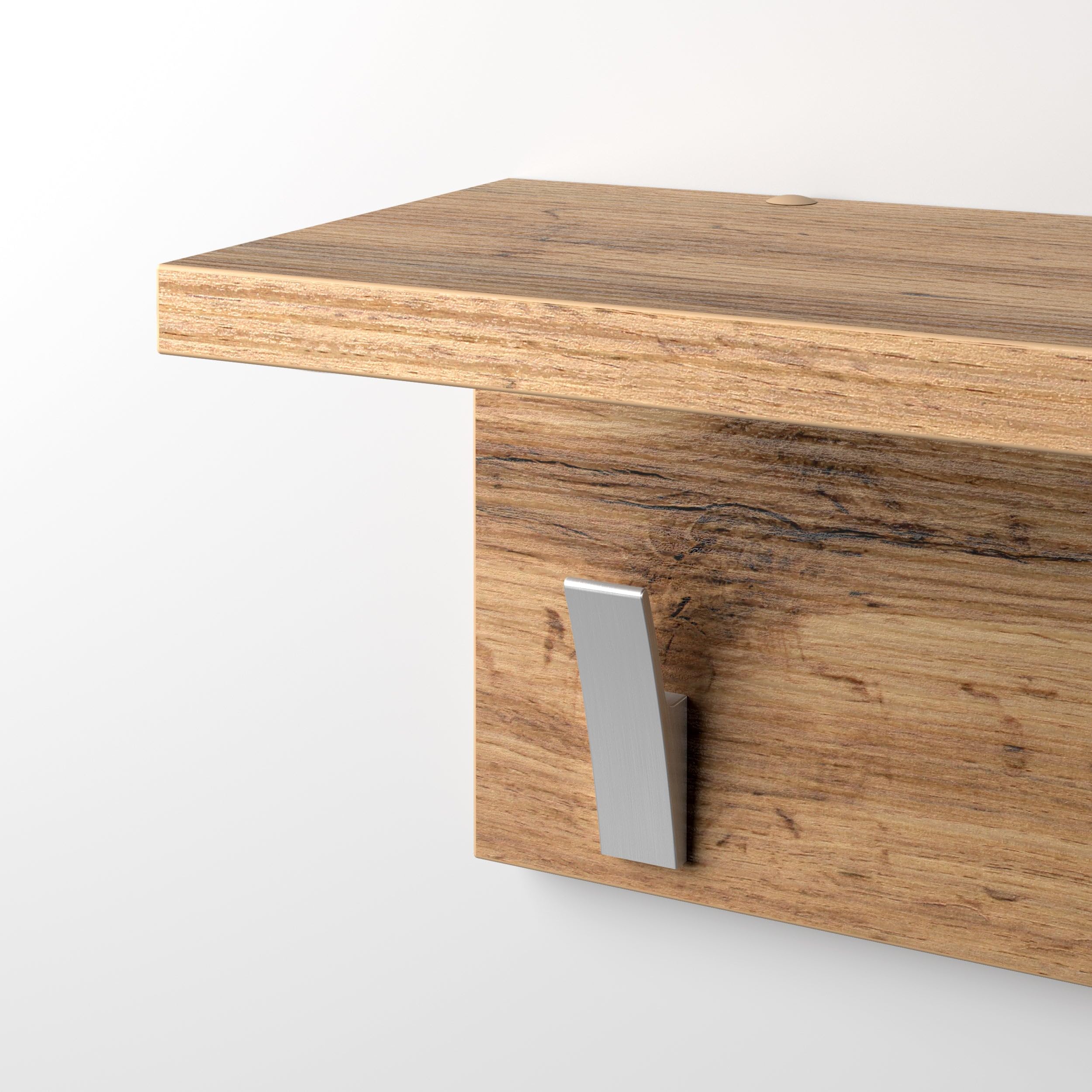 Mobili Fiver, Appendiabiti da parete, Rachele, da 80 cm, Rovere Rustico, Appendiabiti moderno per Bagno, Camera, Ingresso, Made in Italy