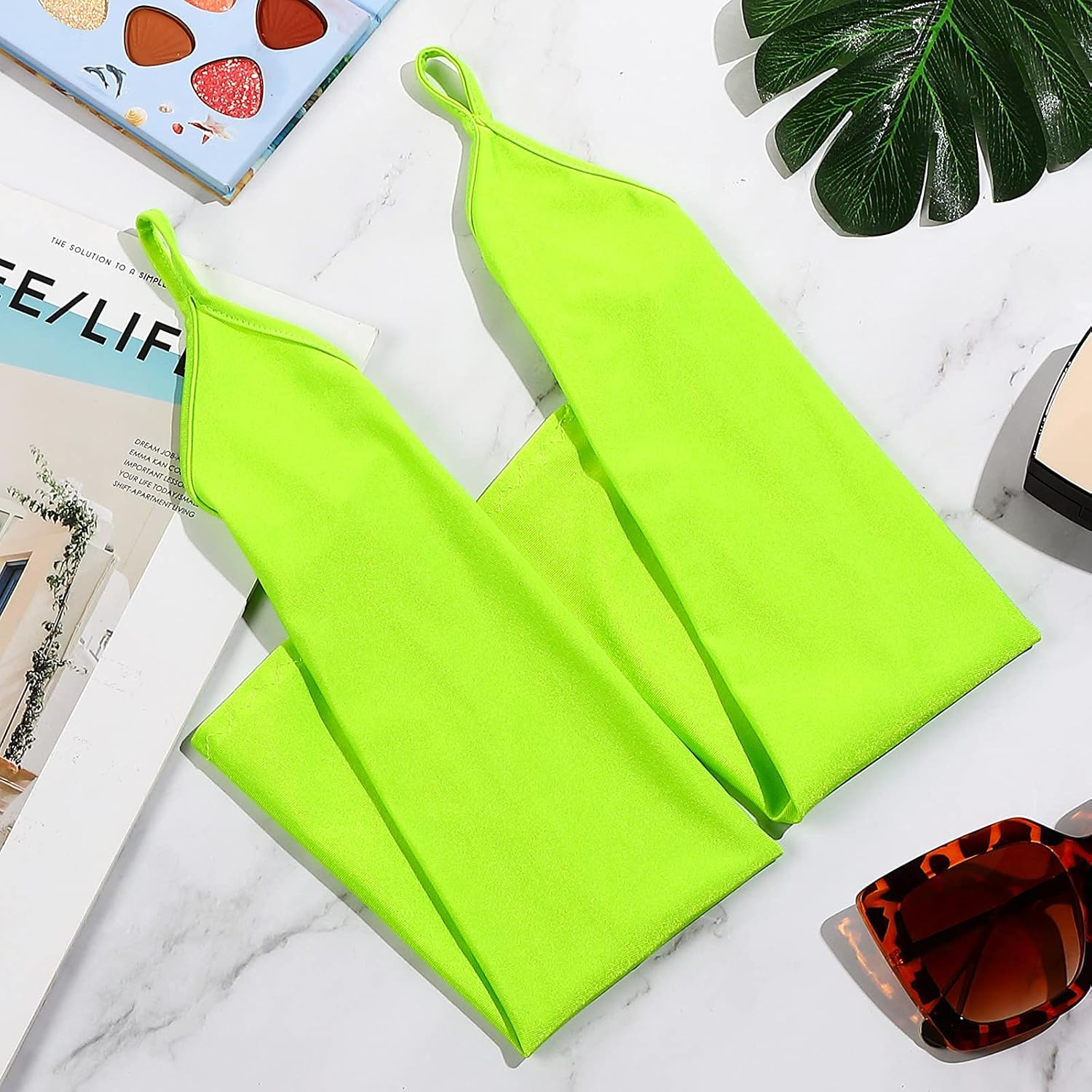 Boyiee 80s Neon Stretchy Spandex Fingerless Gloves Ring Style Over Elbow Cosplay Catsuit Opera Long Gloves for Adults - Image 7