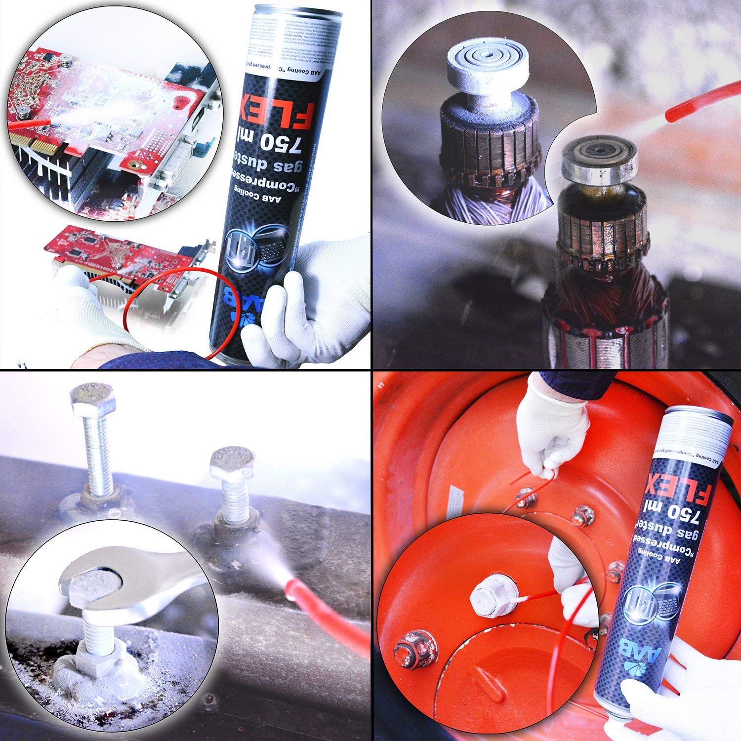 4 x AABCOOLING Compressed Gas Duster 750ml - Compressed Air for
