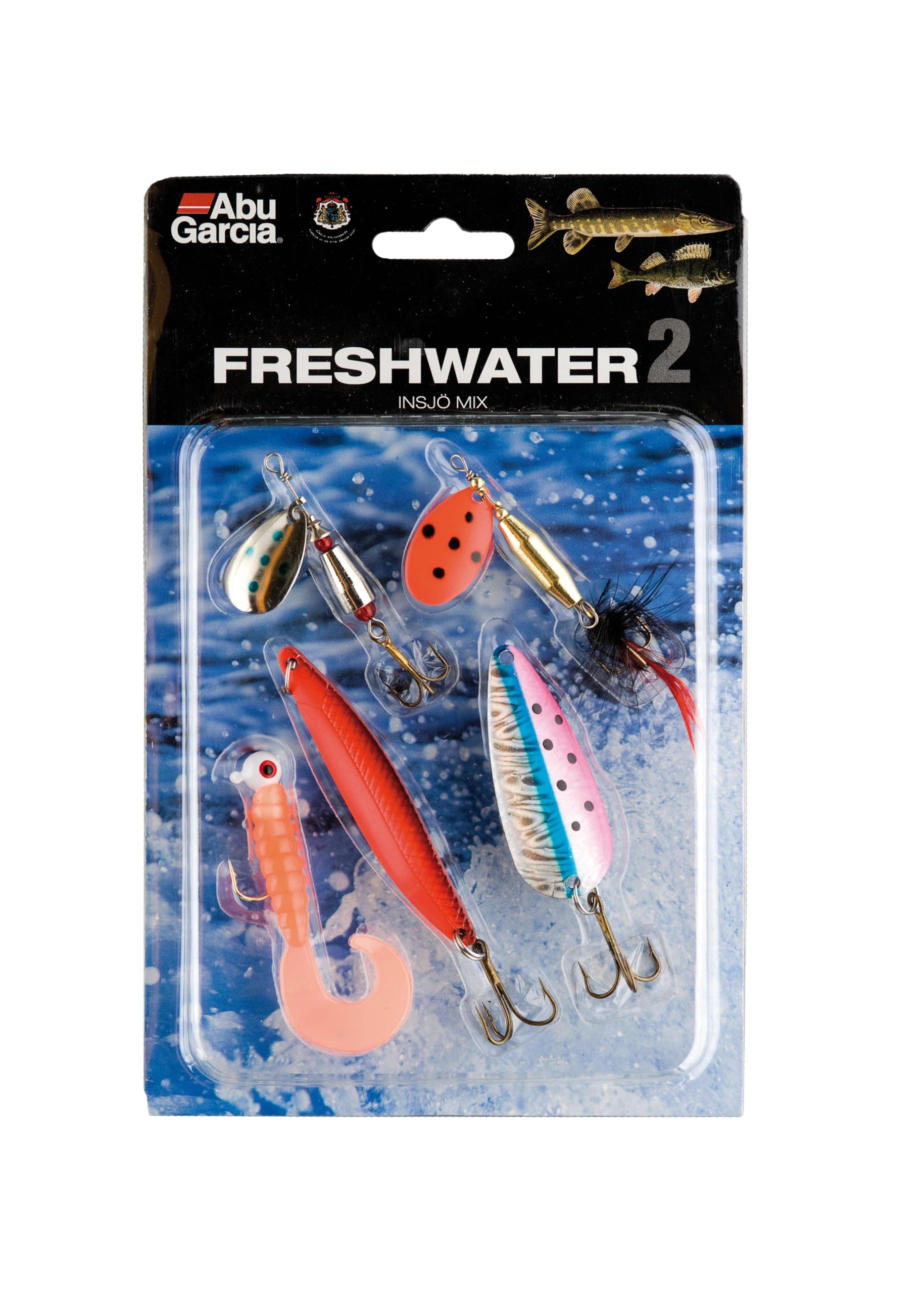 Abu Garcia Freshwater Mix 2 – Premium Lure Assortment for Pike and Perch Fishing – Includes Spinners, Spoons, and Soft Bait – Complete Freshwater Fishing Kit, Assorted Varied