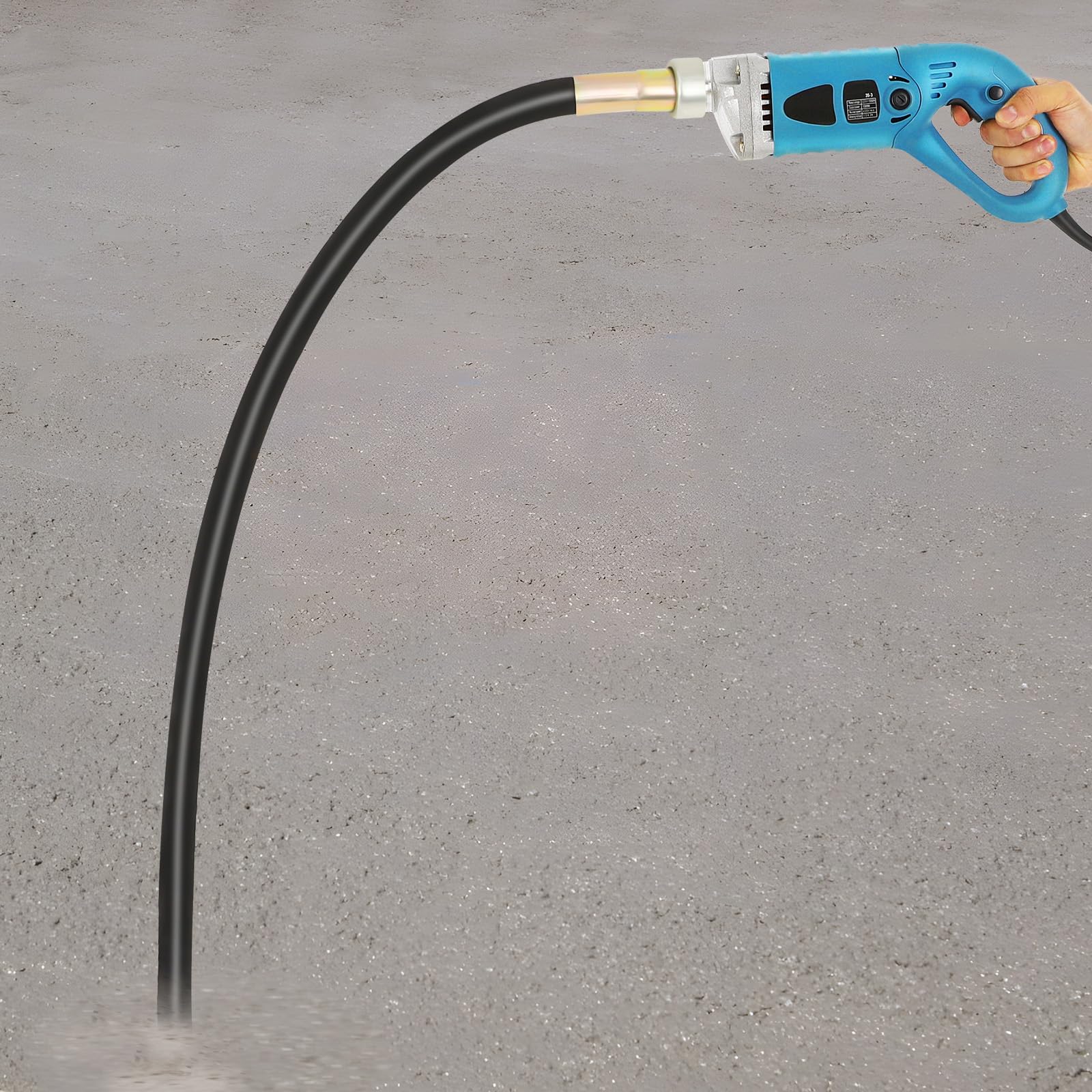 Vibrador de hormigón de 220 V, 1300 W, 4300 rpm, con manguera de 1,5 m y 3,5 cm de diámetro, para construcción de puentes, instalaciones industriales