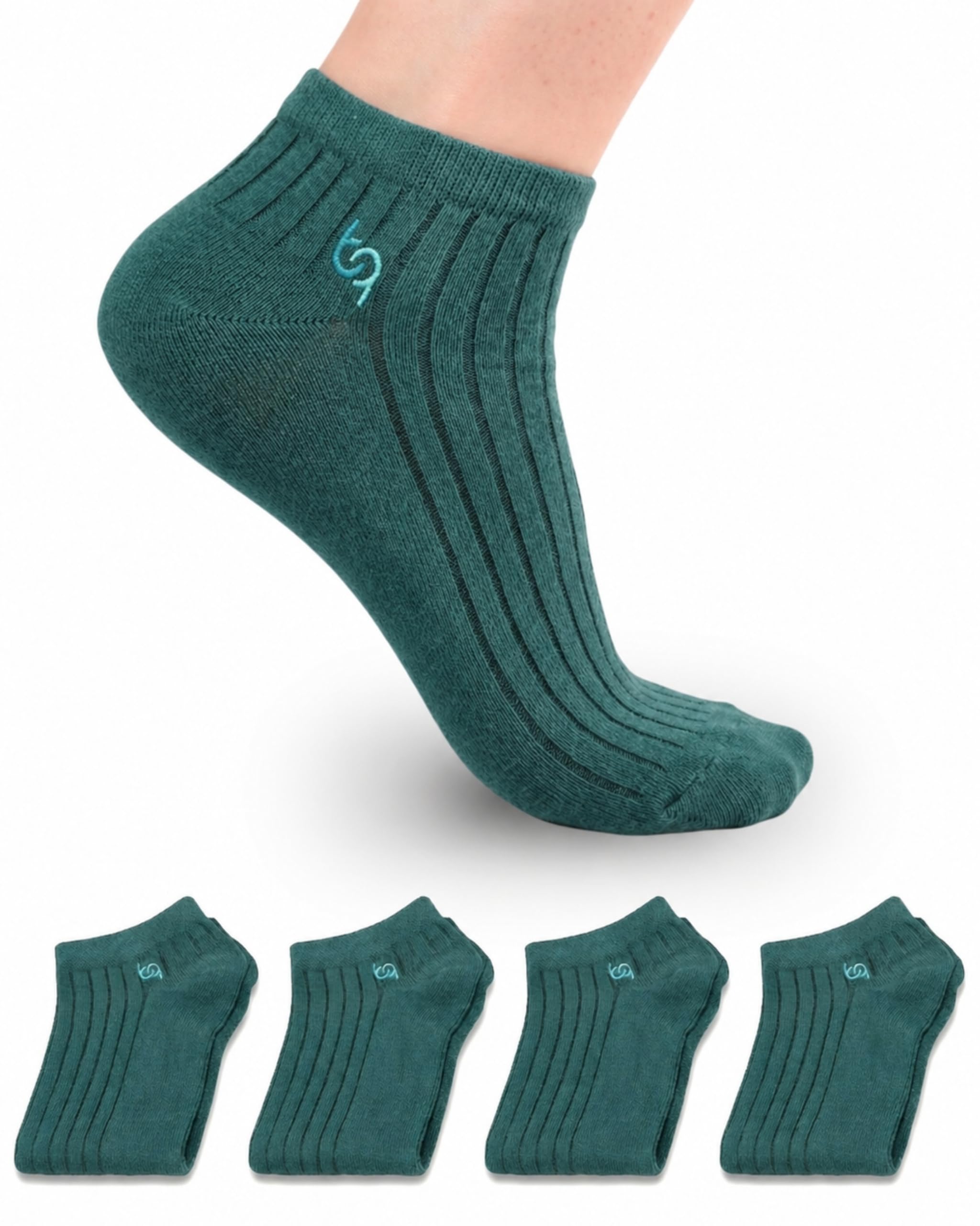 Calzini da ginnastica fine cotone egiziano, 4 paia di calzini da uomo e da donna, maglia a costine, cuciture senza cuciture