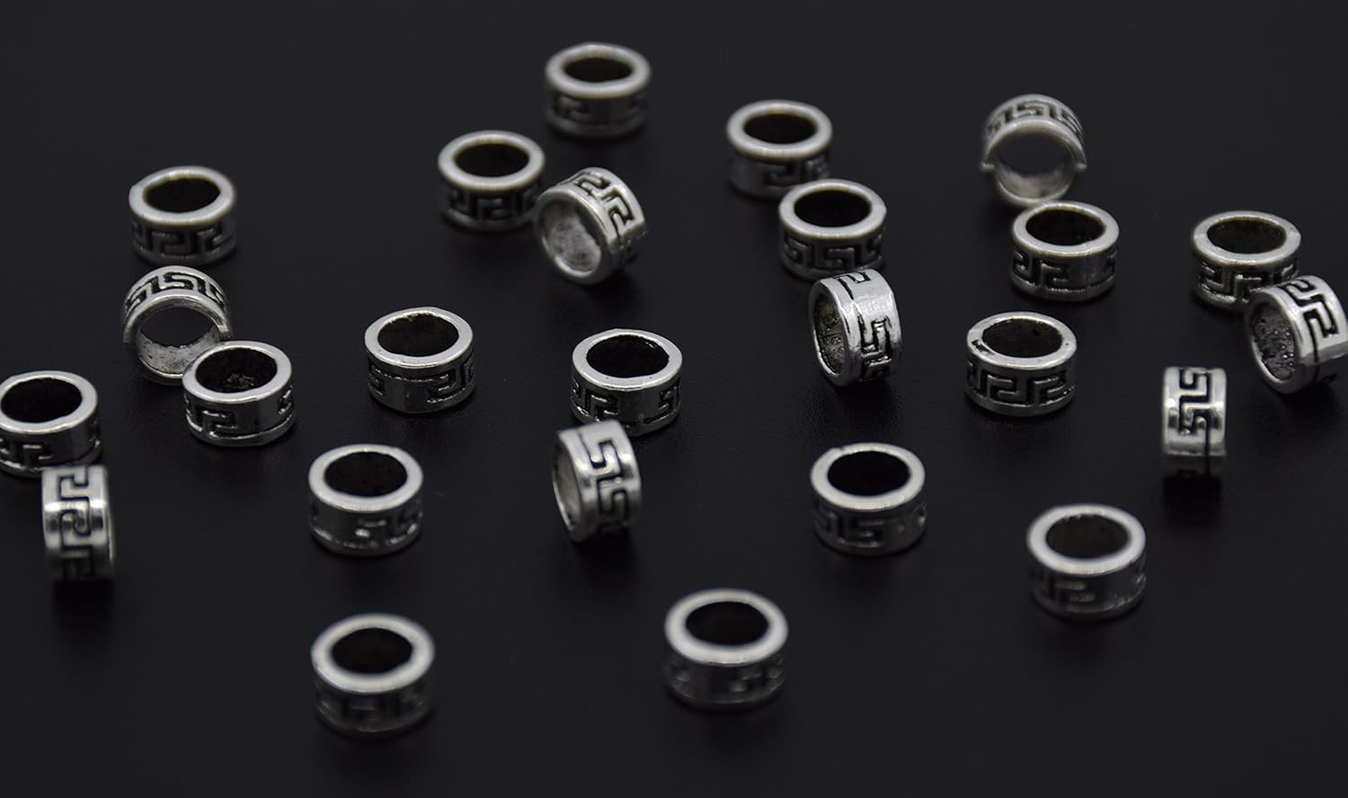 Metal Carved Tube Spacers Beads For Jewelry Making 8x4mm