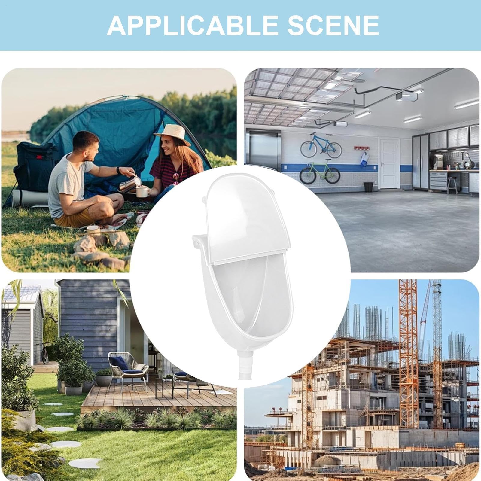 Orinatoio da parete da uomo con coperchio orinatoio commerciale regolabile per casa, cortile, veicolo e campeggio, efficiente sistema di lavaggio delle urine deviatore WC