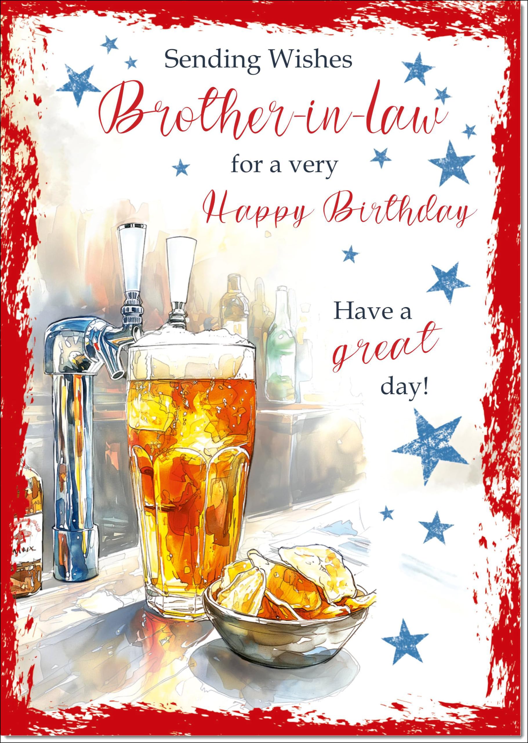 doodlecards Brother-in-Law Birthday Card Beer and Crisps Large A4 Size with Plain Envelope — image 1