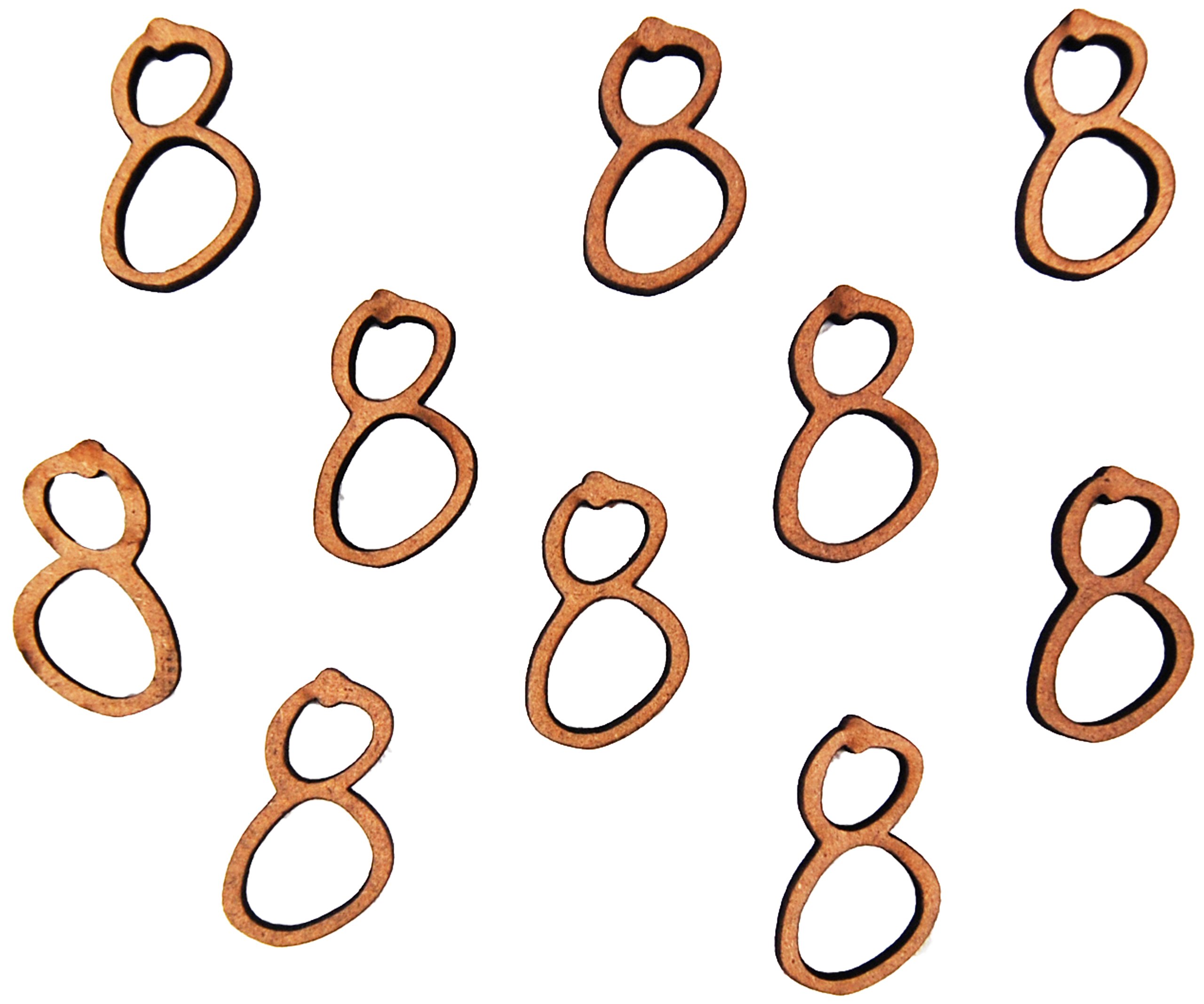 Country Love Crafts Number 8 Wooden Craft Blank, Light Brown