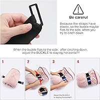 Vista 6 de Correas elásticas de cincha negras de 2 x 18 pulgadas (paquete de 8), correas elásticas de almacenamiento de gancho y bucle correa de velcro