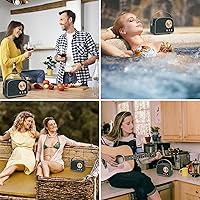 Vista 6 de Altavoz Bluetooth retro, altavoz inalámbrico vintage, altavoces Bluetooth portátiles inalámbricos para exteriores, compatible con emparejamiento