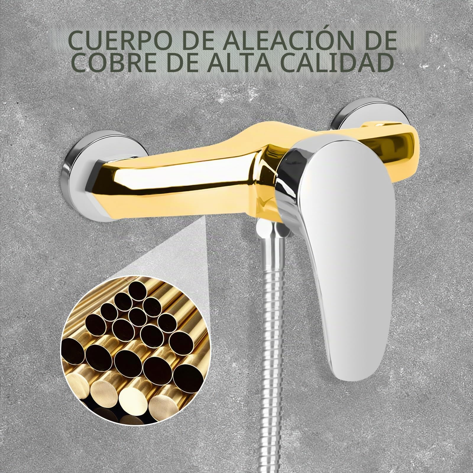 XTDMJ Grifo de ducha, monomando de superficie, grifo monomando para ducha, grifo cromado con G ½ caño, grifo de ducha con núcleo de válvula de cerámica