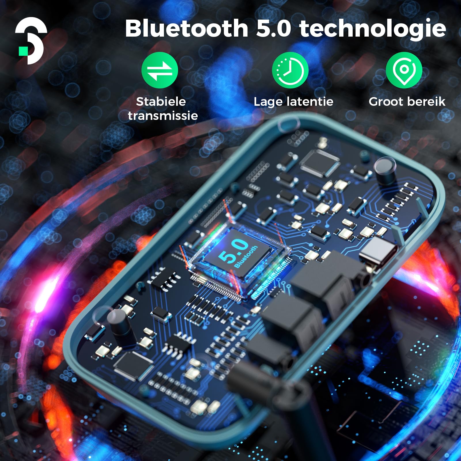 SOOMFON Émetteur Récepteur Bluetooth 5.0, 3 en 1 Adaptateur Audio Double Connexion, Recepteur Transmetteur Bluetooth AUX/RCA/Optique, Transmetteur Récepteur vers TV/Casque/Enceintes/Stéréo (Lot de 2)