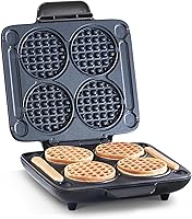Dash Multi Mini Waffle Maker - Quad Nonstick Plates, Compact Fast-Heating for Family Breakfasts, Graphite