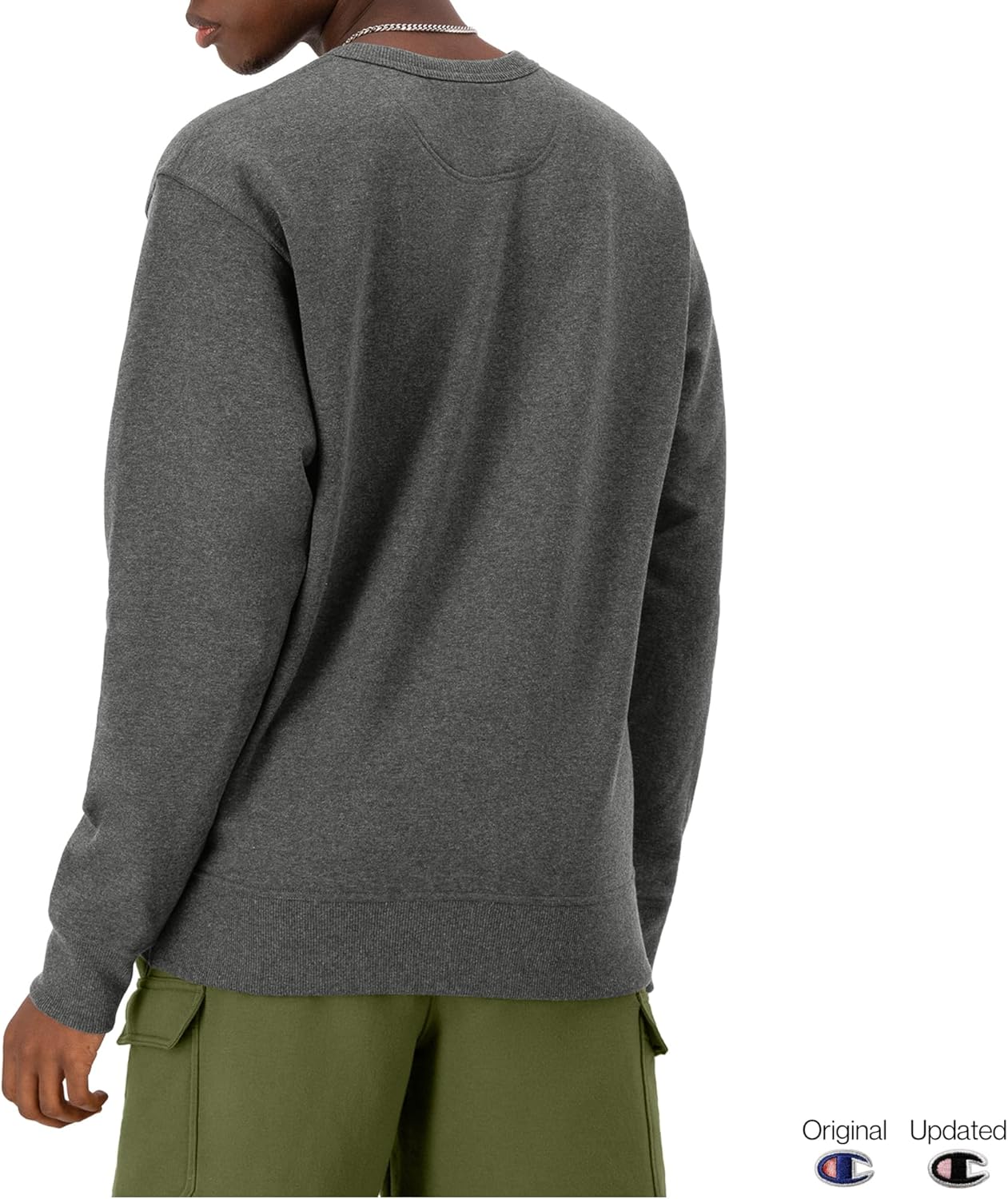 Champion mens Crewneck Sweatshirt, Powerblend Fleece, Hoodie Sweatshirt for Men, Script Logo (Reg. Or Big & Tall) - Image 2