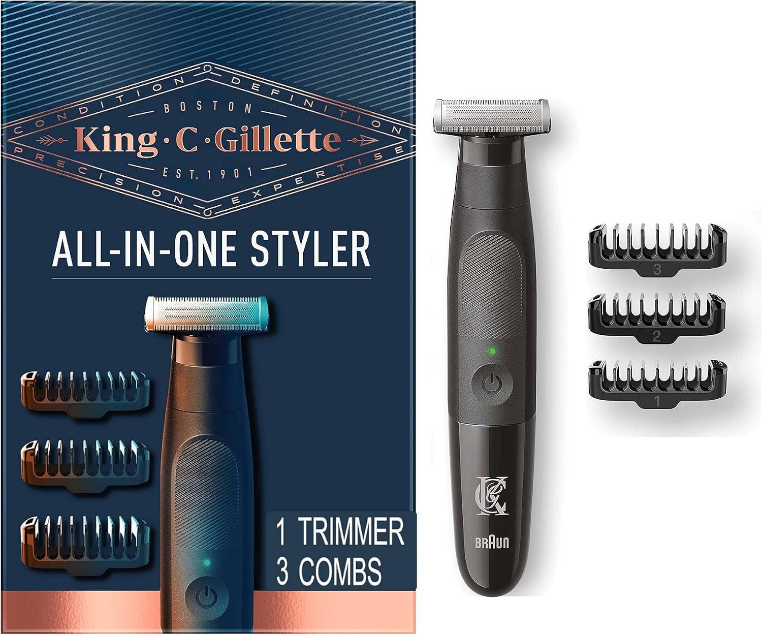 King C. Gillette Beard Trimmer for Men, Includes 1 Cordless Style