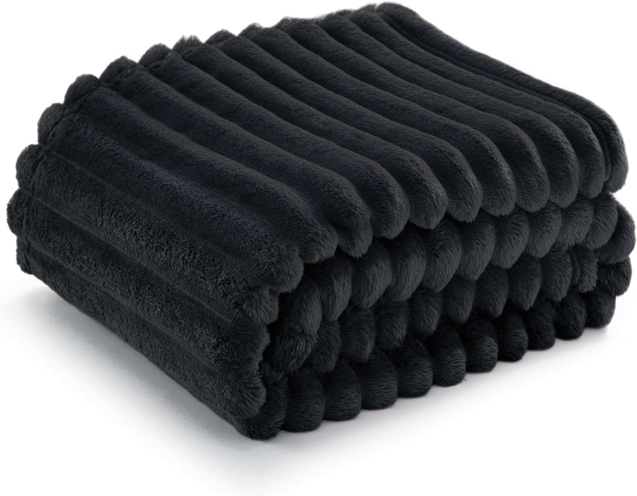 Bedsure Black Fleece Blanket for Couch - Super Soft Cozy Blankets for Women, Cute Small Blanket for Girls, 50x60 Inches