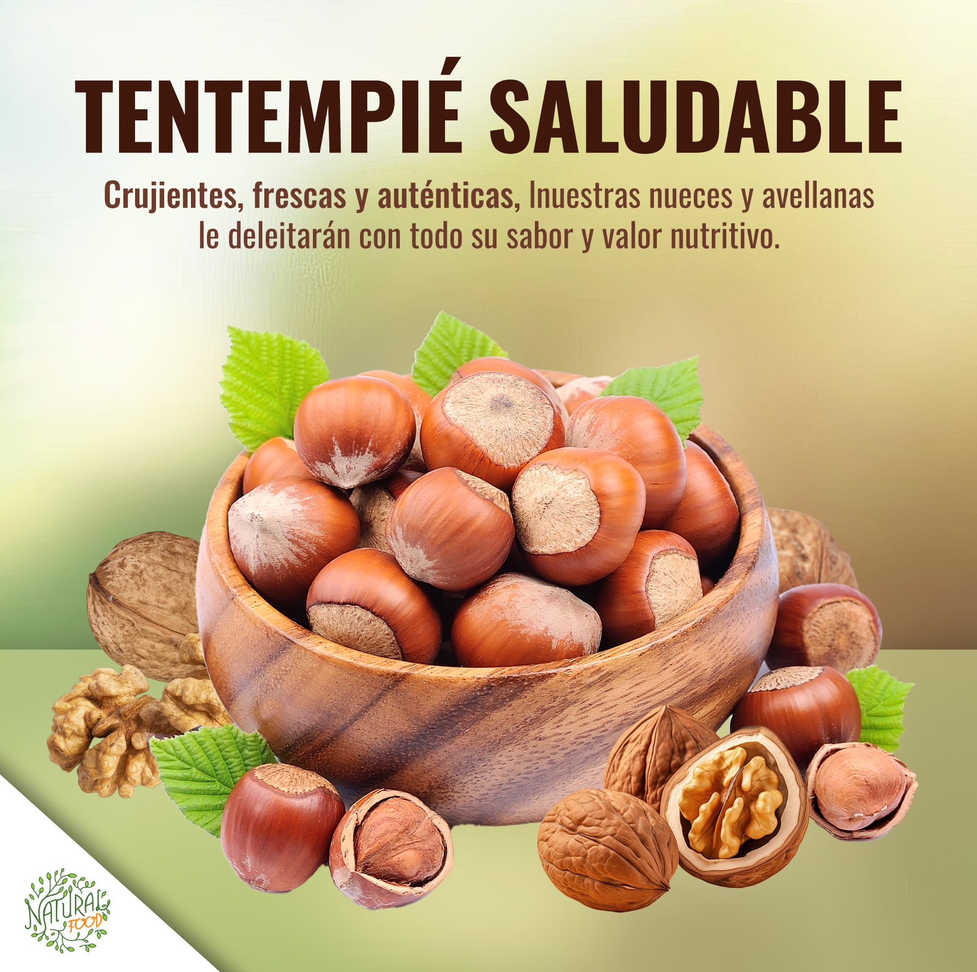 Natural Food – Nueces y Avellanas con Cáscara – 2 x 5 kg – Surtido de Frutos Secos, Tamaño Grande – Deliciosos Frutos Secos para Snacks, Postres, Muesli y Repostería