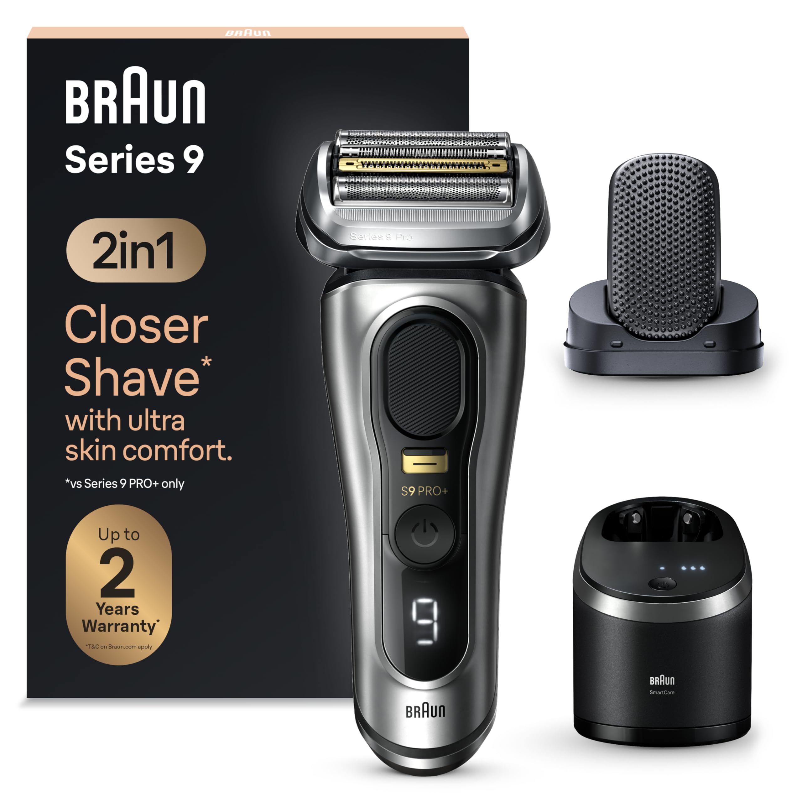 Sponsored Ad - Braun Series 9 PRO+ Electric Razor for Men, 5 Pro Shaving Elements and Shave-Preparing ProComfort Head for Closeness & Skin Comfort, 6in1 SmartCare Center, Wet or Dry Shaver, Charging Stand, 9597cc