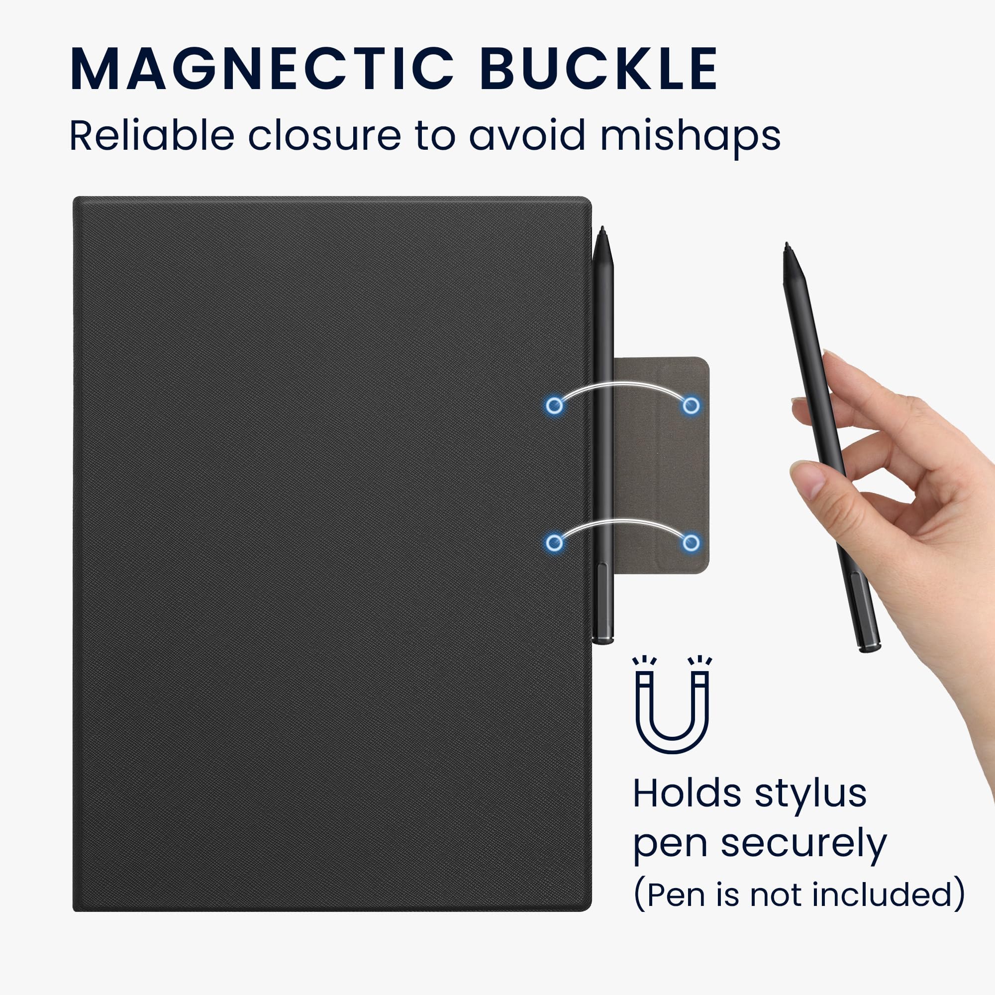 kwmobile Etui na tablet kompatybilne z Remarkable Paper Pro Cover - lekkie etui ze skóry PU z zamknięciem magnetycznym - czarne