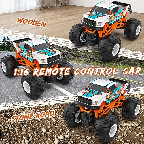 Miniatura 2 de Auto a control remoto, camión monstruo a control remoto a escala 116 para niños, autos RC todo terreno de 2.4 GHz para niños y niñas 4-7 8-12,