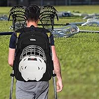 Vista 7 de Goloni Lacrosse - Mochila para equipo con dos palos y compartimento separado para tacos y bolsa de hockey sobre césped