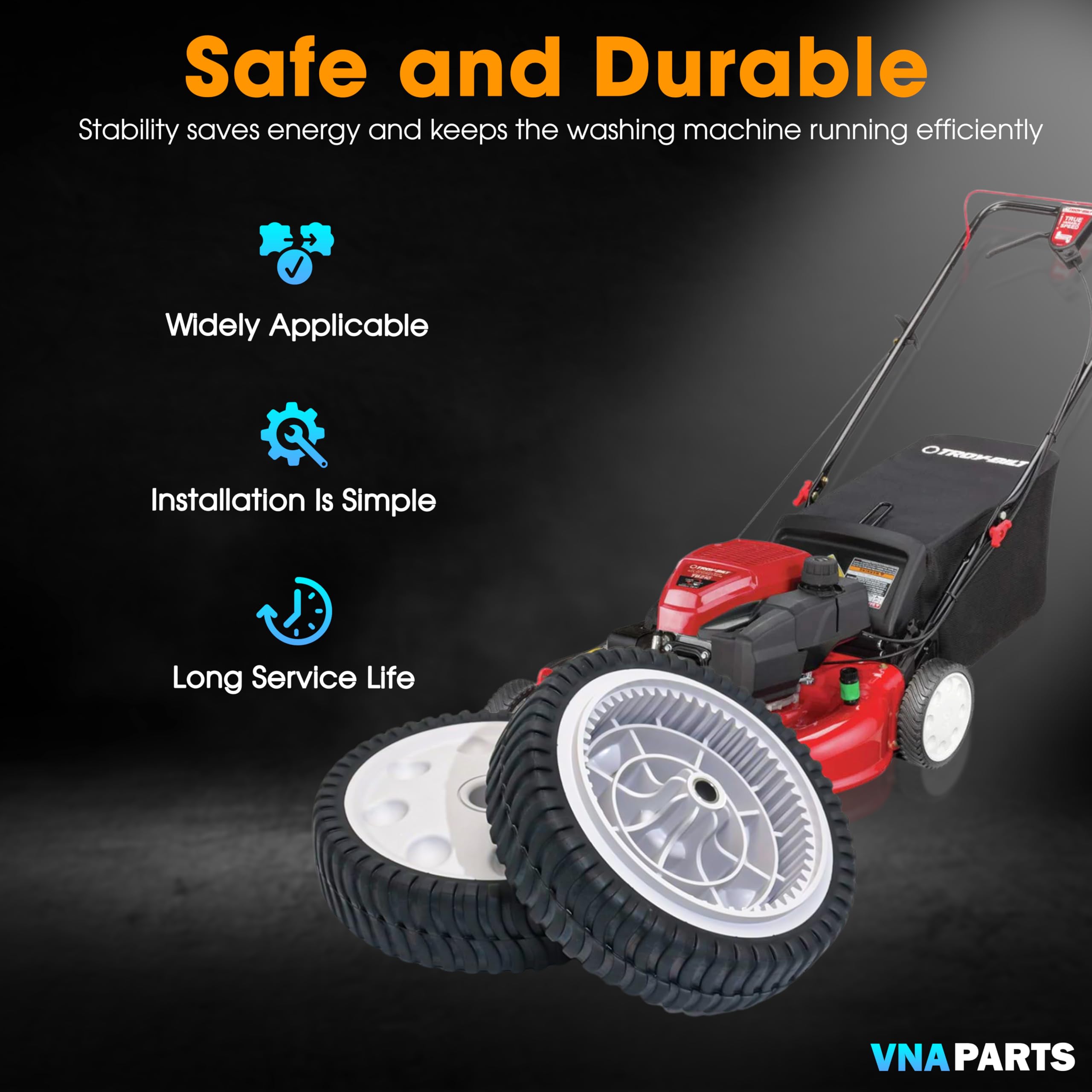 2 ruedas delanteras de repuesto 634-05039 compatibles con cortacésped Troy-Bilt TB200 TB210 TB220 TB230 TB240 TB260 TB270ES TB280ES 12A-A2BU711 12AVB2A3766 12AVB2AQQ. 711 1. 2AVB25U711 12AVB2A3711