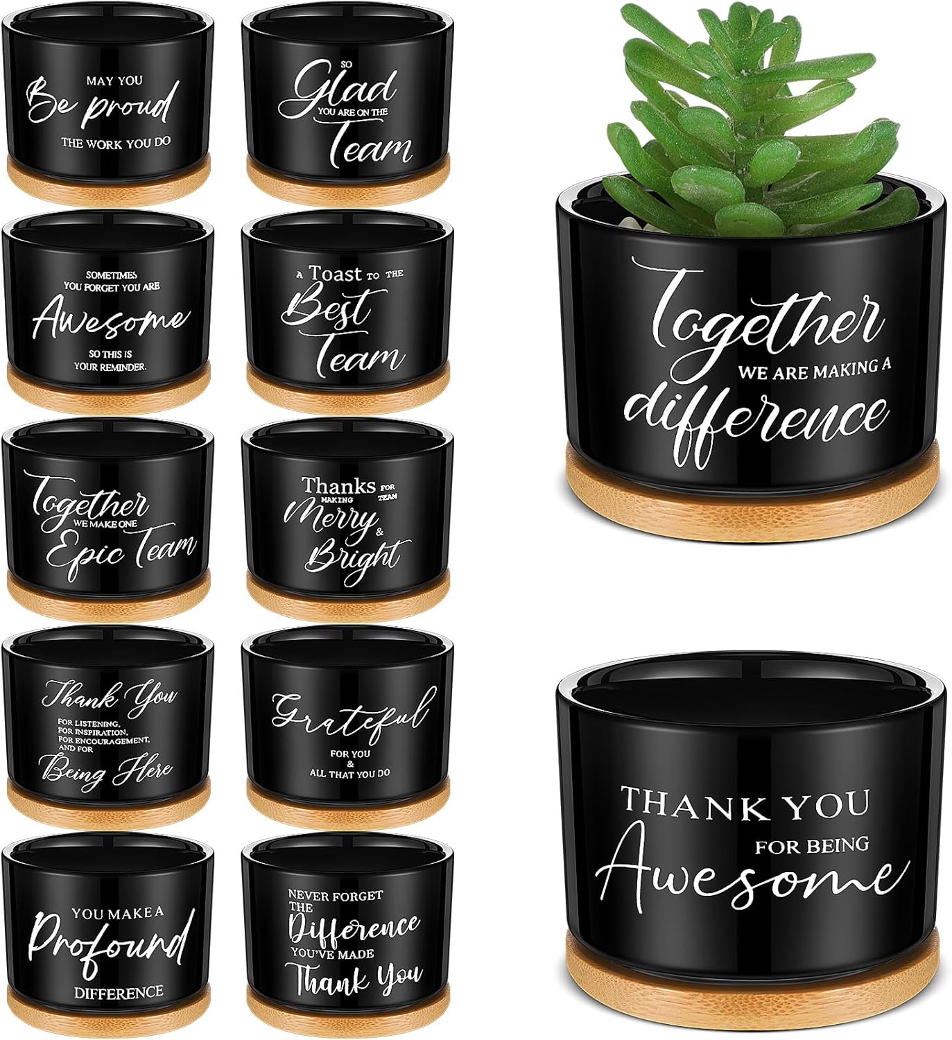 Nosiny 12 Pcs 3.15 Inch Plant Pot Thank You Gift Ceramic