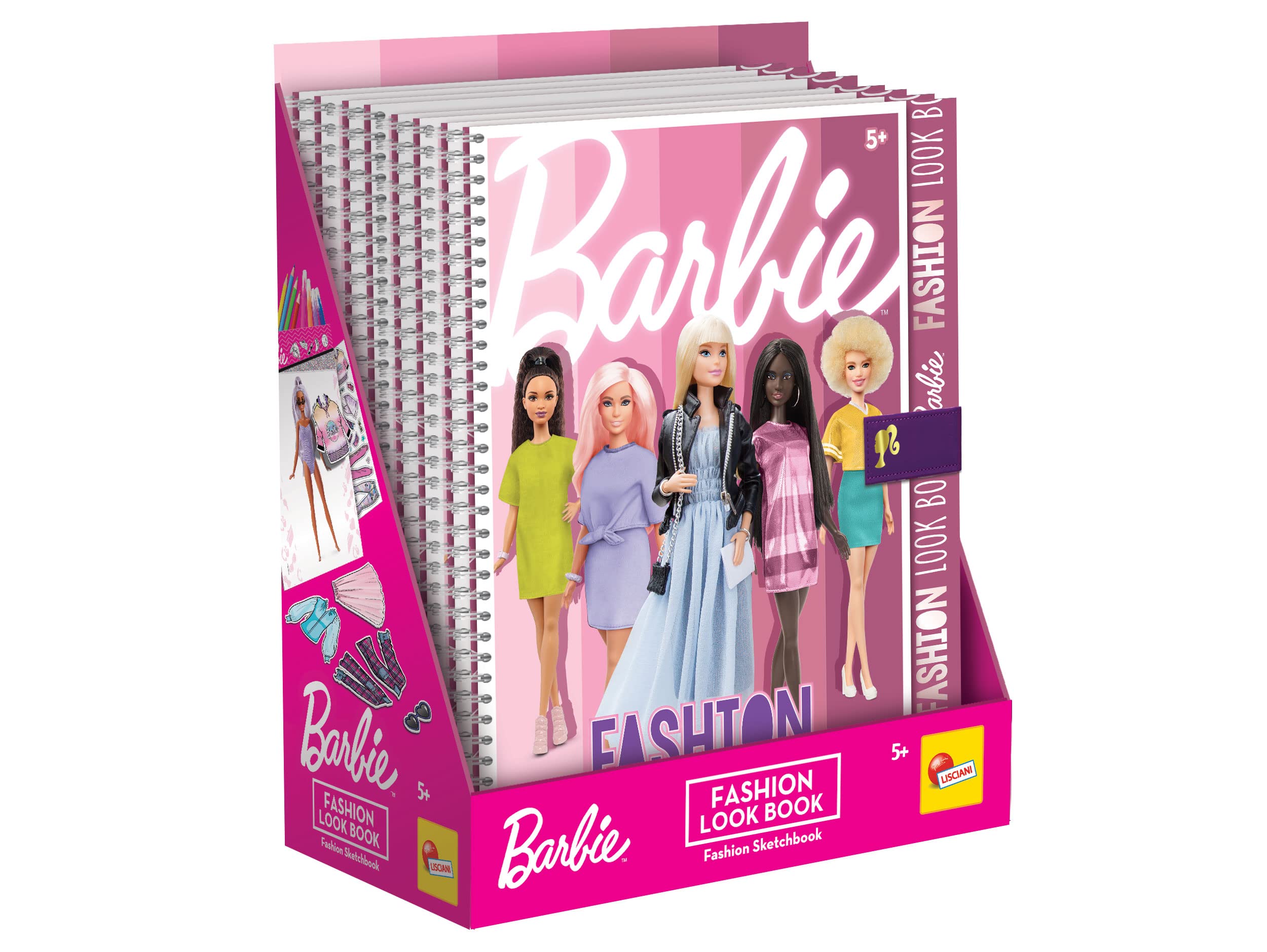 Lisciani - BARBIE - Fashion Look Book - Studio Mody - Szkicownik - Modele do przebrania - Kreatywna gra - Kolorowanki i ołówki - Dla dziewczynek od 5 lat