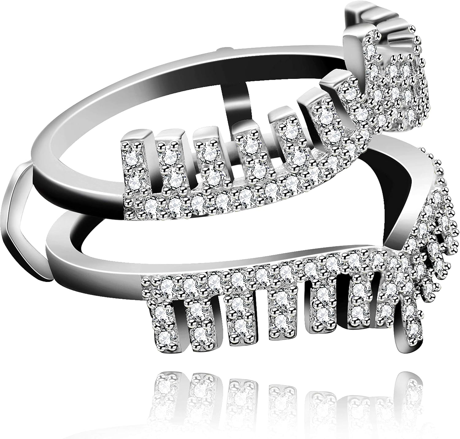 Uloveido Fashion Rings Enhancers for Women White Gold Plated Cubic Zirconia Ring Enhancer for Wedding Engagement Rings Size 6-9 Y500B