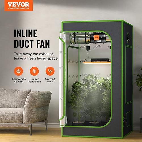 Miniatura 2 de VEVOR - Ventilador de conducto en línea, de 8 pulgadas, 750 CFM con controlador de velocidad variable, ventilador de escape de ventilación