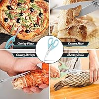 Vista 7 de Tijeras de cocina iBayam, tijeras de cocina multiusos, resistentes tijeras de carne, tijeras de aves de corral, aptas para lavavajillas, tijeras