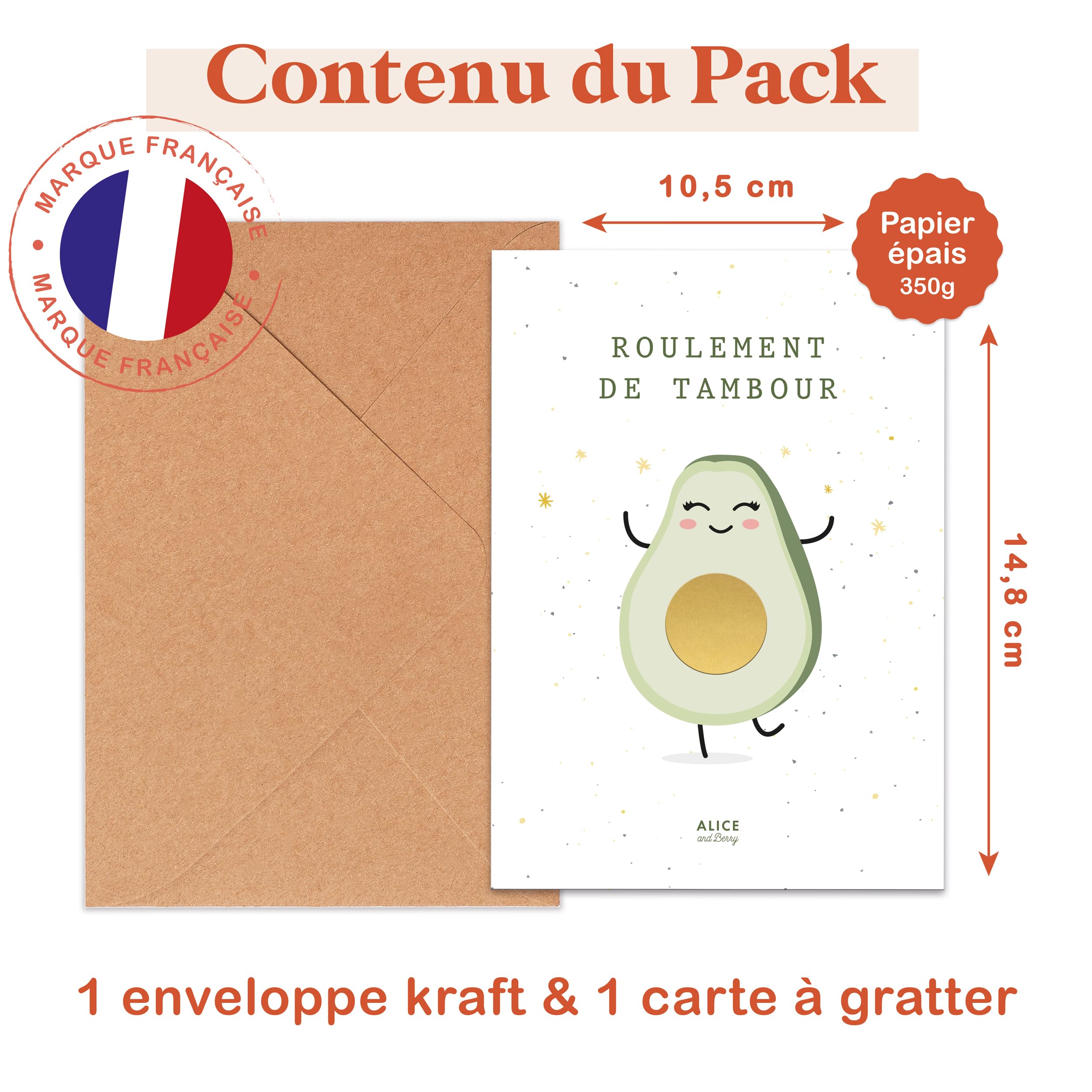 Lot De 10 Cartes à Gratter Gender Reveal - Annonce Fille Ou Garçon, Design Kraft, Avec Enveloppes - Pour Fête De Révélation