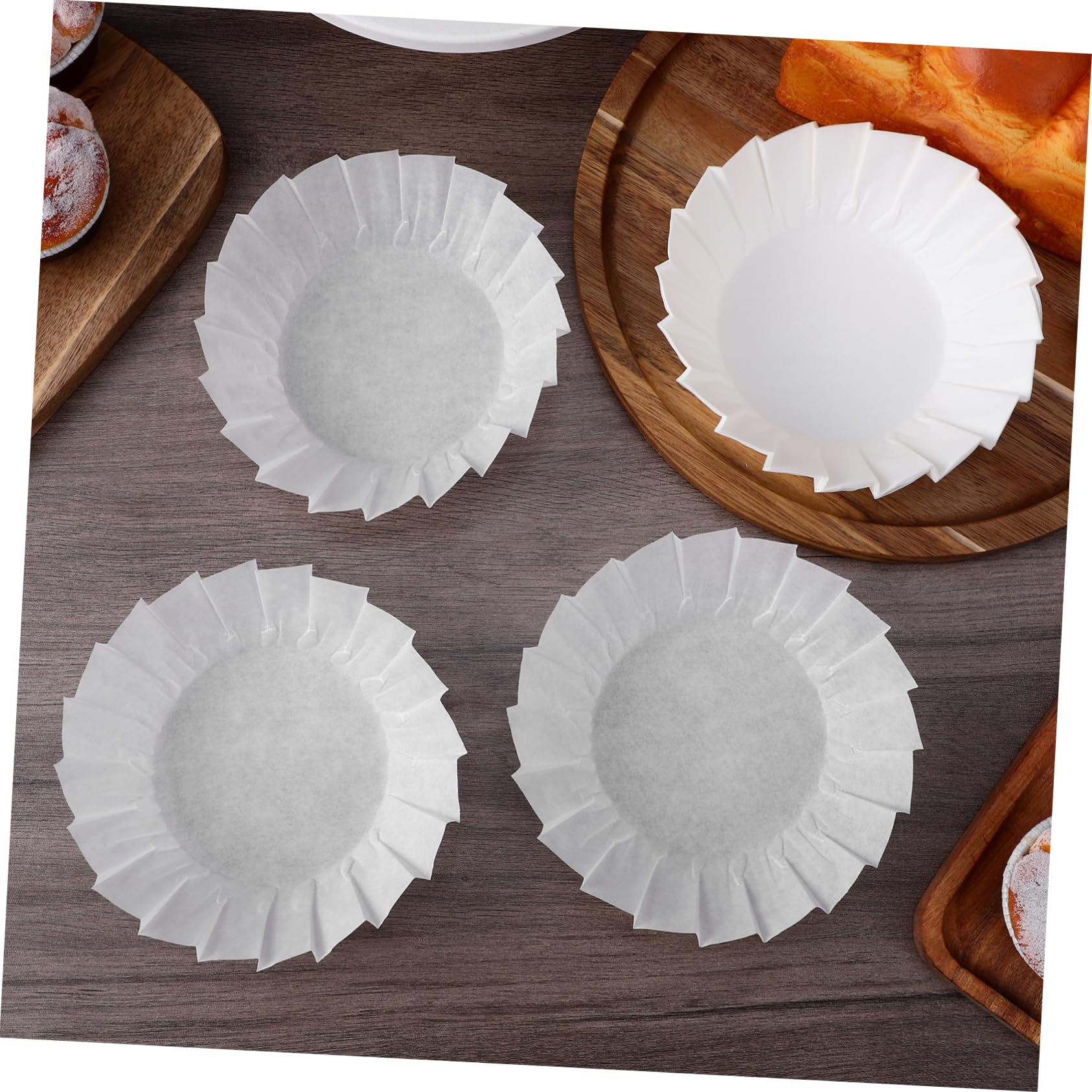 Cabilock 4 Sätze 4 Sets Kuchenform Dessertpapierförmchen Muffinförmchen Tulpen Cupcake Förmchen Backzubehör Cupcake Halter Folien Cupcake Förmchen Mini Cupcake 200 Stück * 4