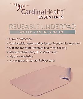 Reusable Blue and White Underpad Incontinence 23 X 36 ONE Count Washable Medium Absorbency Cotton 4 Layer