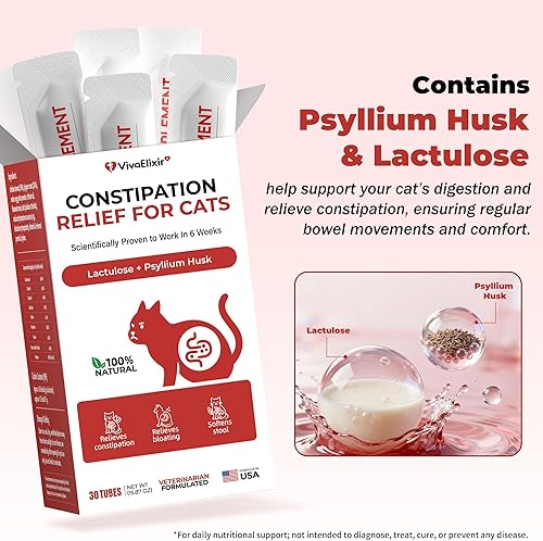 Miniatura 5 de Suavizante de heces para estreñimiento de gato, fórmula natural y suave, promueve la motilidad intestinal, contiene probióticos y mejora la salud