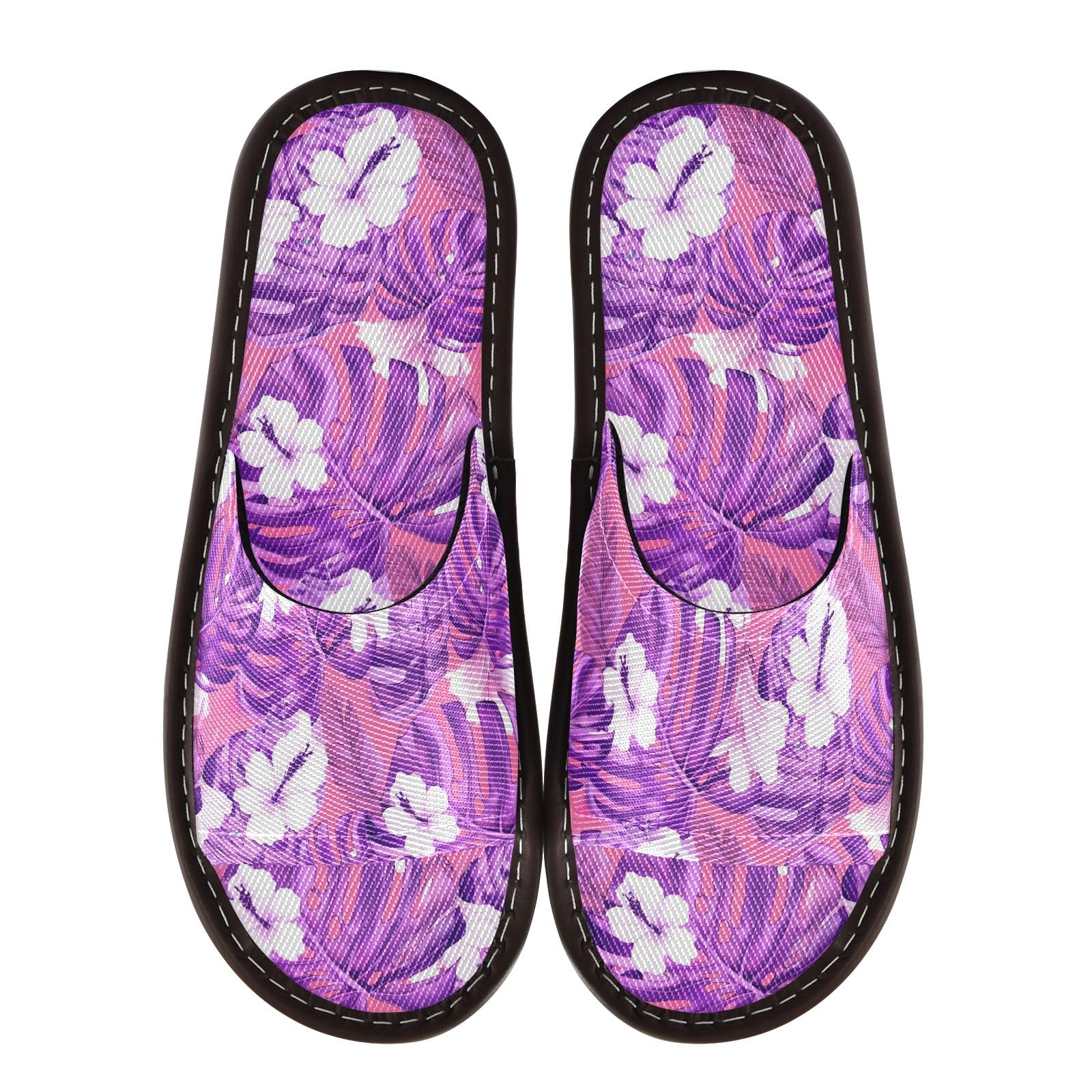 CHIFIGNO Adults Spa Shoes, Indoor Slippers for Women Men with Anti-slip Sole Size 5.5-6