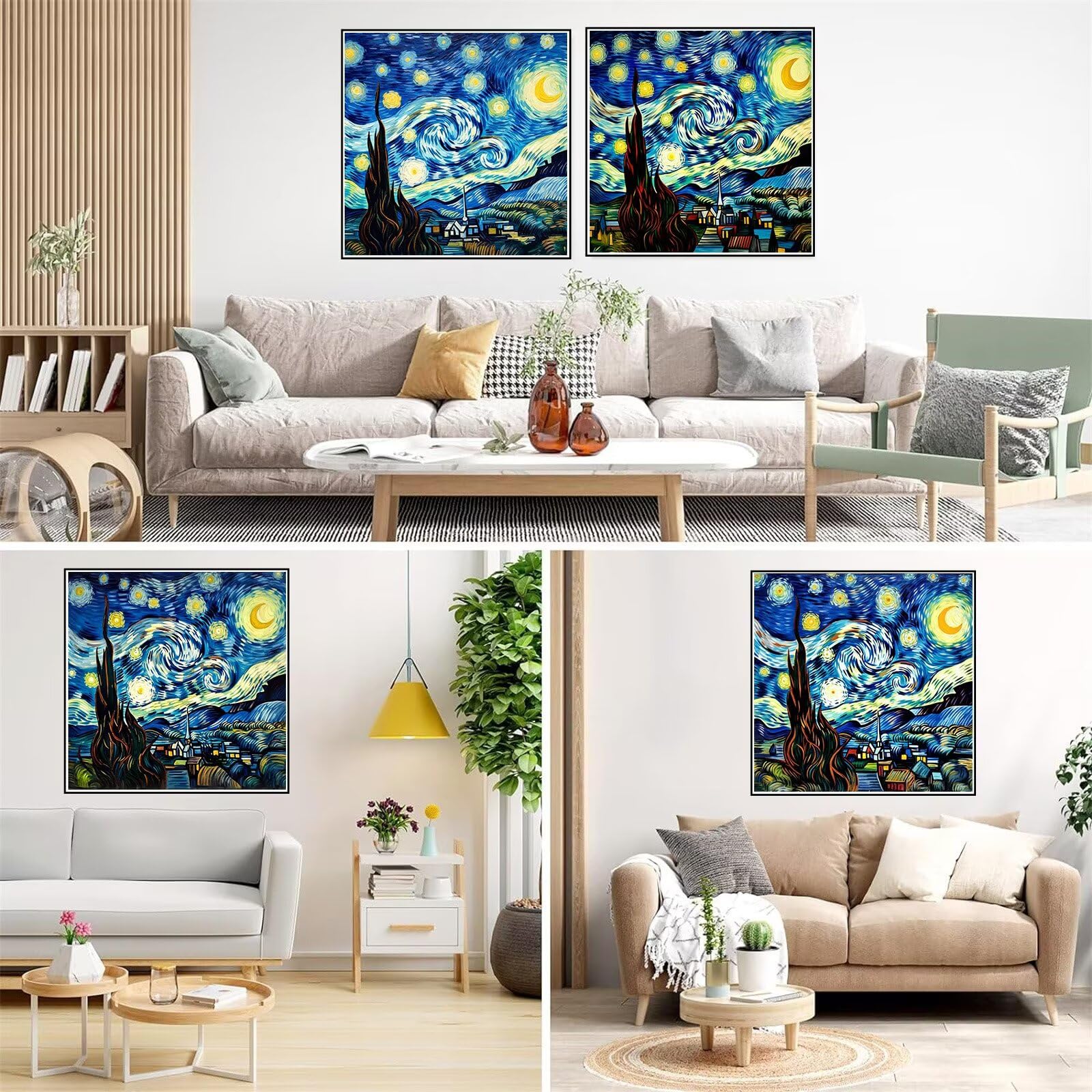 Diamond Painting 5D “Notte Stellata” Van Gogh – Quadro Diamanti 30x40 Cm Per Adulti – Set Creativo Per Relax E Decorazione Fai Da Te