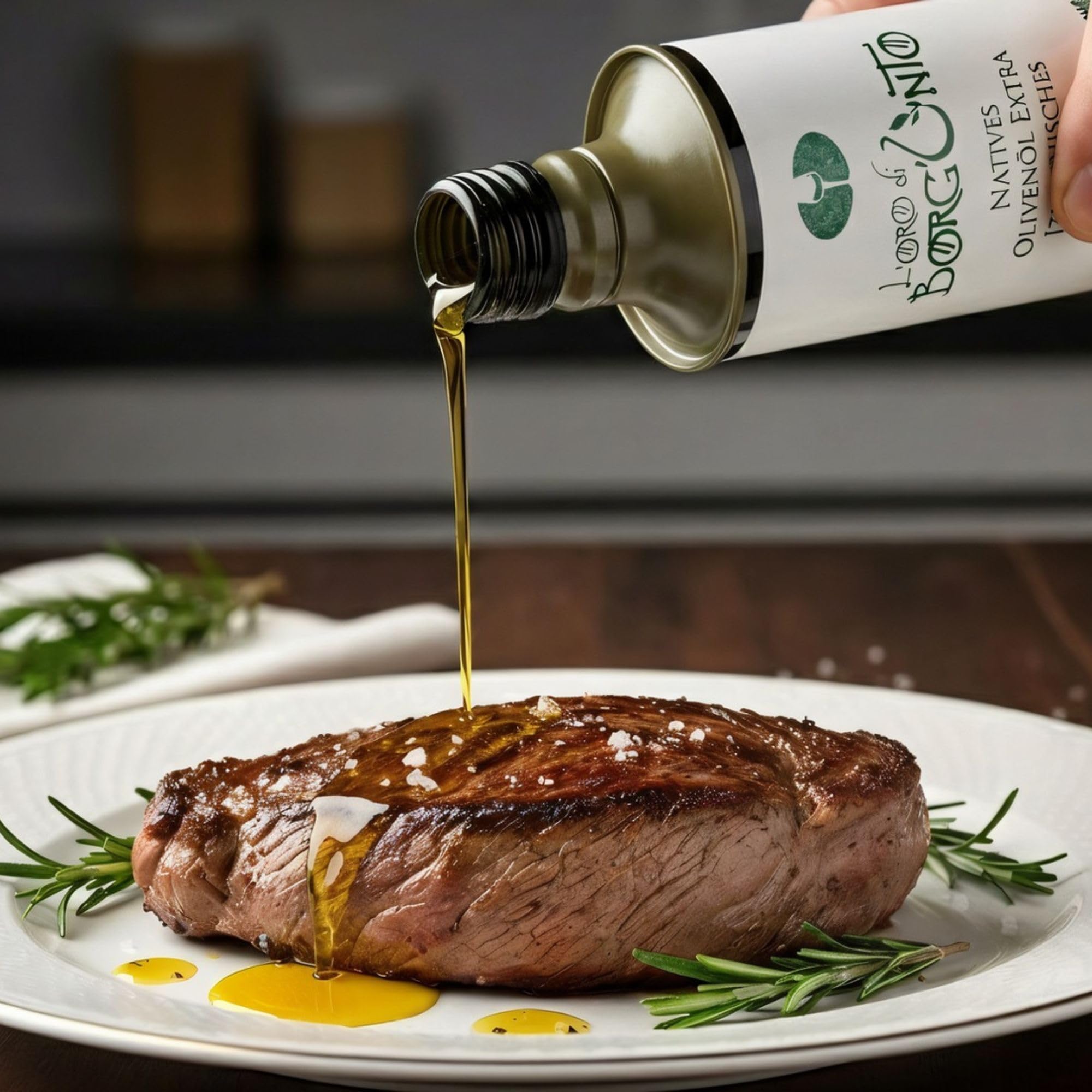 BORGUNTO | Italienisches Olivenöl Extra Vergine 12 x 500ml | Ideal zum Würzen von Fleisch, Fisch, Salaten und ersten Gängen | Kaltpressung