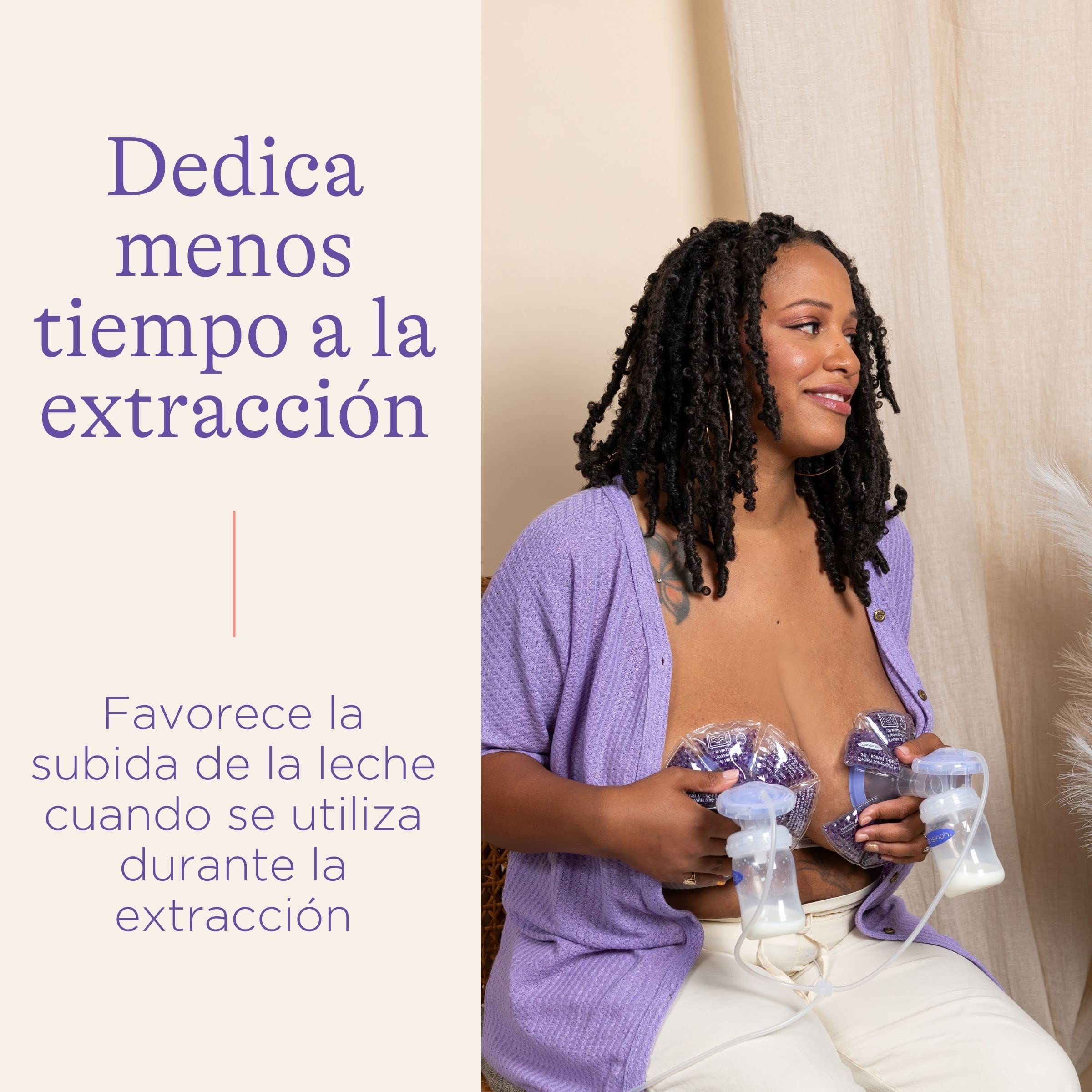 Lansinoh Terapia de Frío/Calor para el Pecho, TheraPearl 3 en 1. Para la mastitis, pechos congestionados y ayuda a la estimulación de la salida de la leche materna. 2 unidades con funda lavable