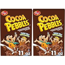 Pebbles Cocoa PEBBLES Cereal, Chocolatey Kids Cereal, Gluten Free Rice Cereal, 11 OZ Cereal Box Pack of 2
