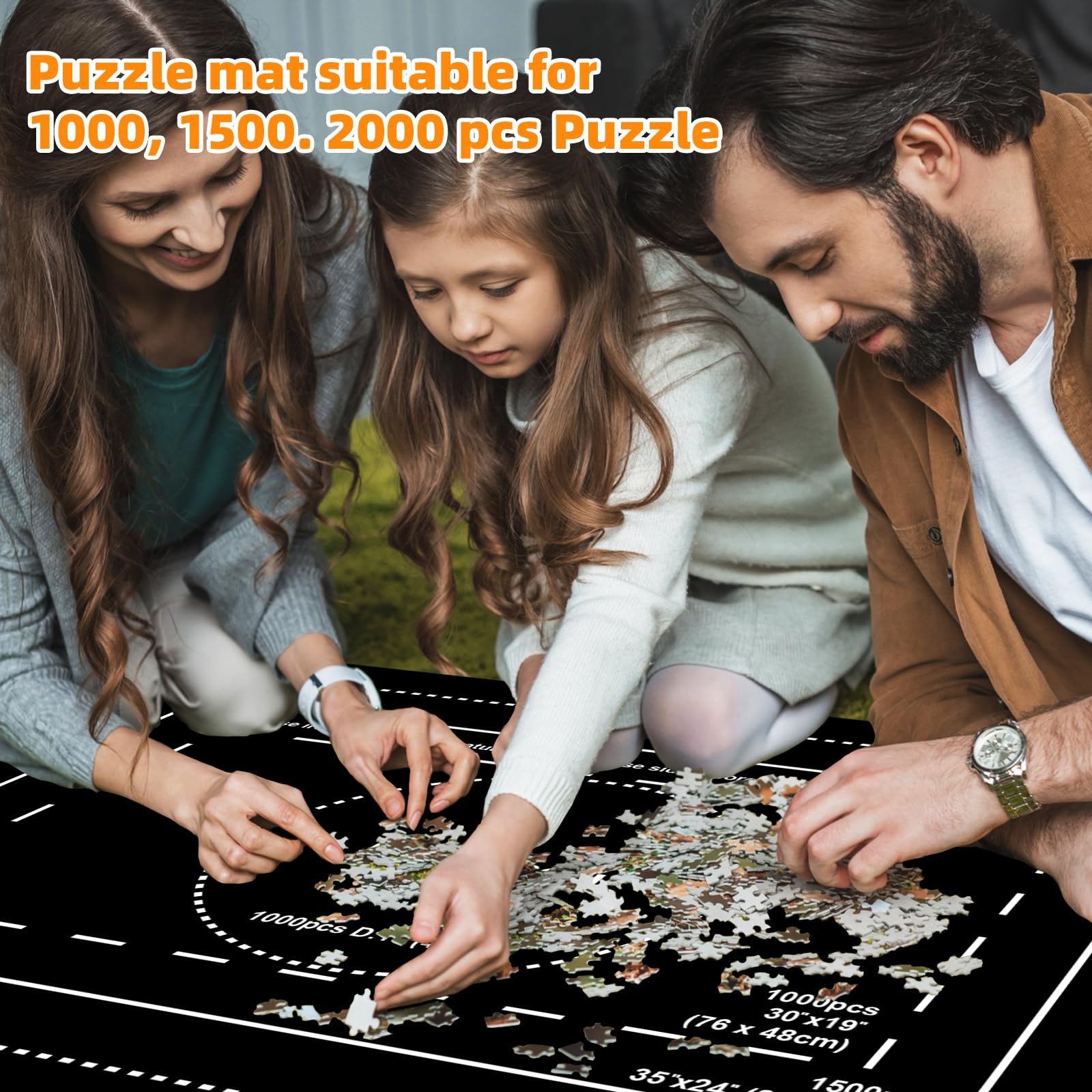 MOZOOSON Tapete Puzzle, Puzzle Mat Roll para Puzzle 1000 2000 Piezas para Adultos Niños, Fieltro Puzzles Tapete, Jigsaw Puzzle Roll Pad, Accesorio para Guardar los Puzzles