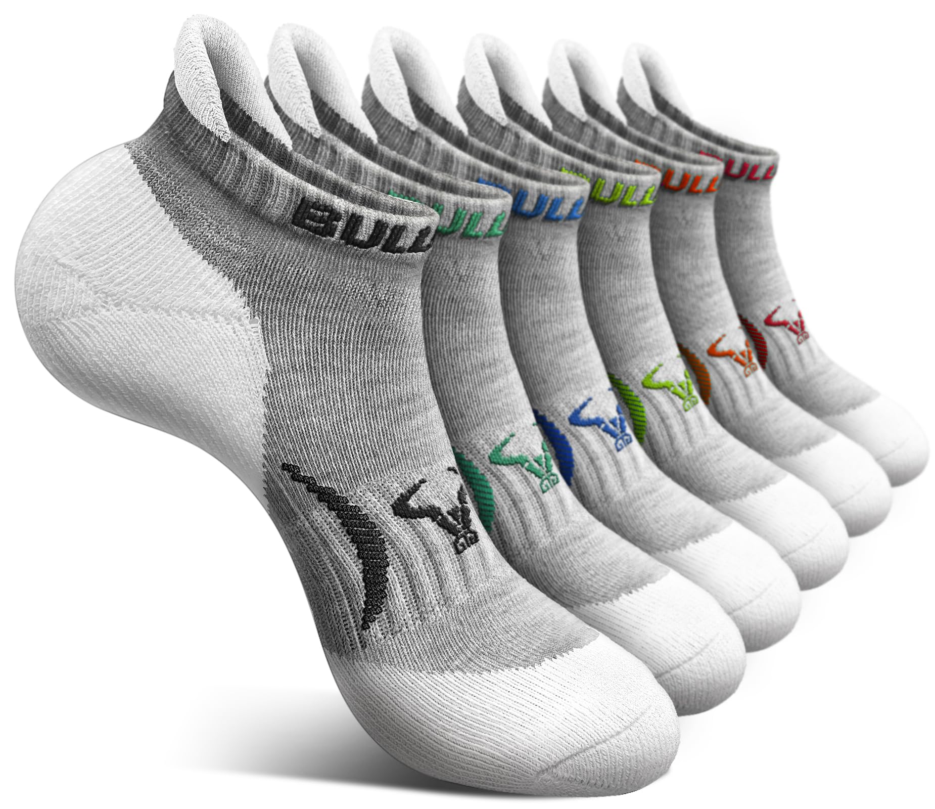 BULLIANT Women Athletic Ankle Running Socks Multi-Pack Cushioned No Show