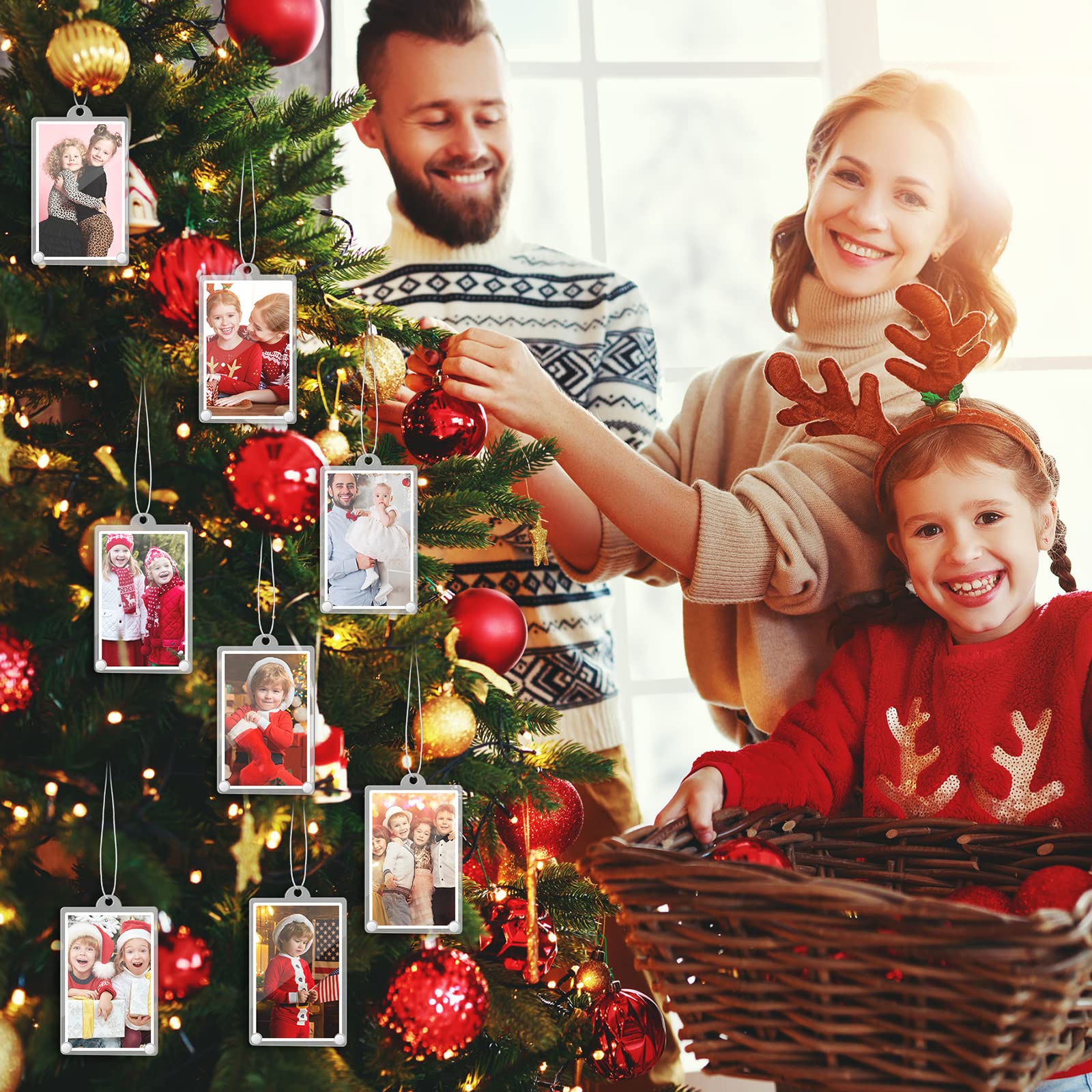ランママ様　クリスマスオーナメント　フォトフレーム　2点セット Amazon.co.jp: 8ピース クリスマス写真オーナメント 吊り下げ式写真