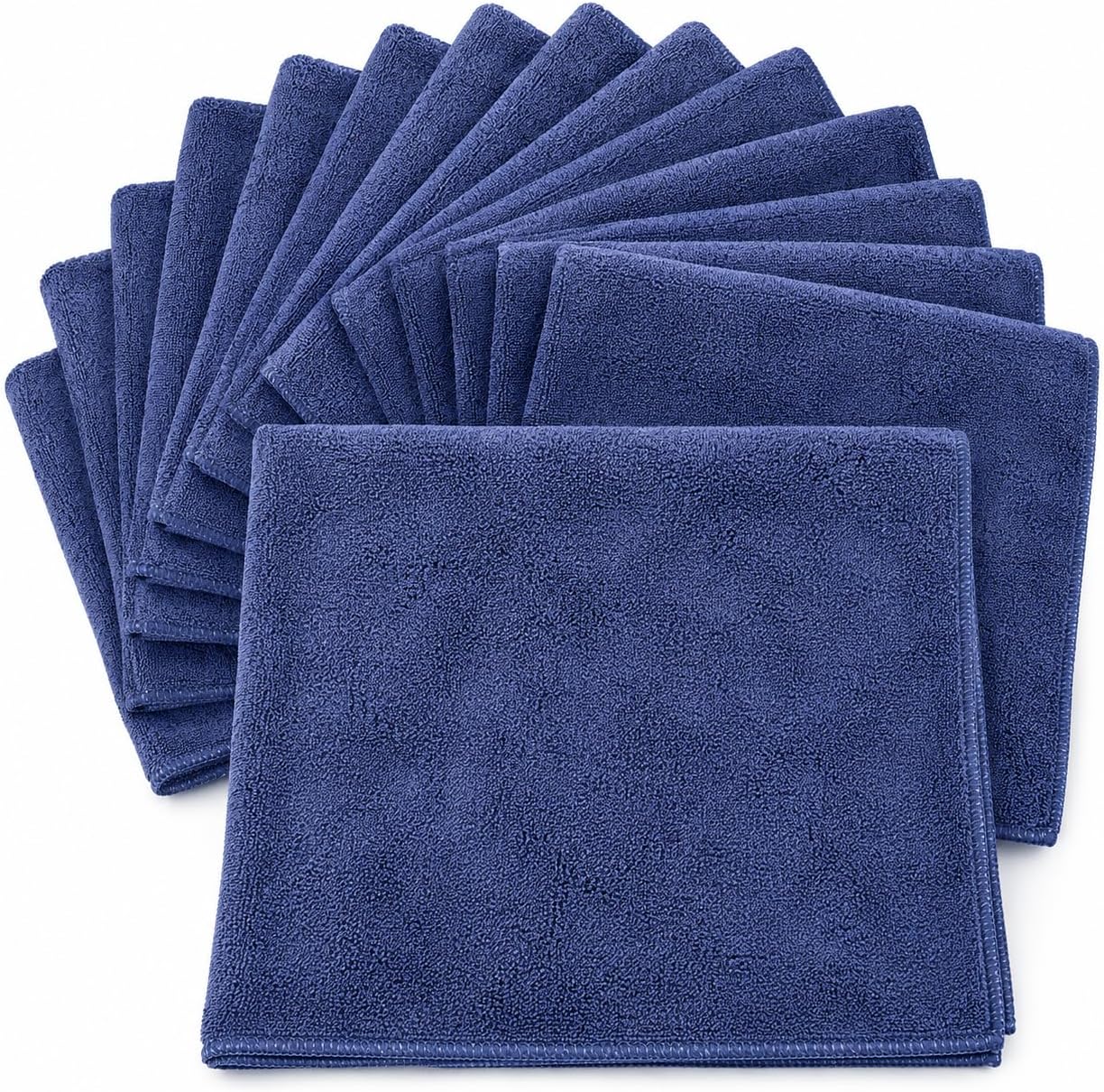 HI-TECH Deluxe Detailing Towels – Super Plush Microfiber Cleaning Towels, Hemmed Edges, Lint-Free & Machine Washable, 12 Pack for Car Detailing