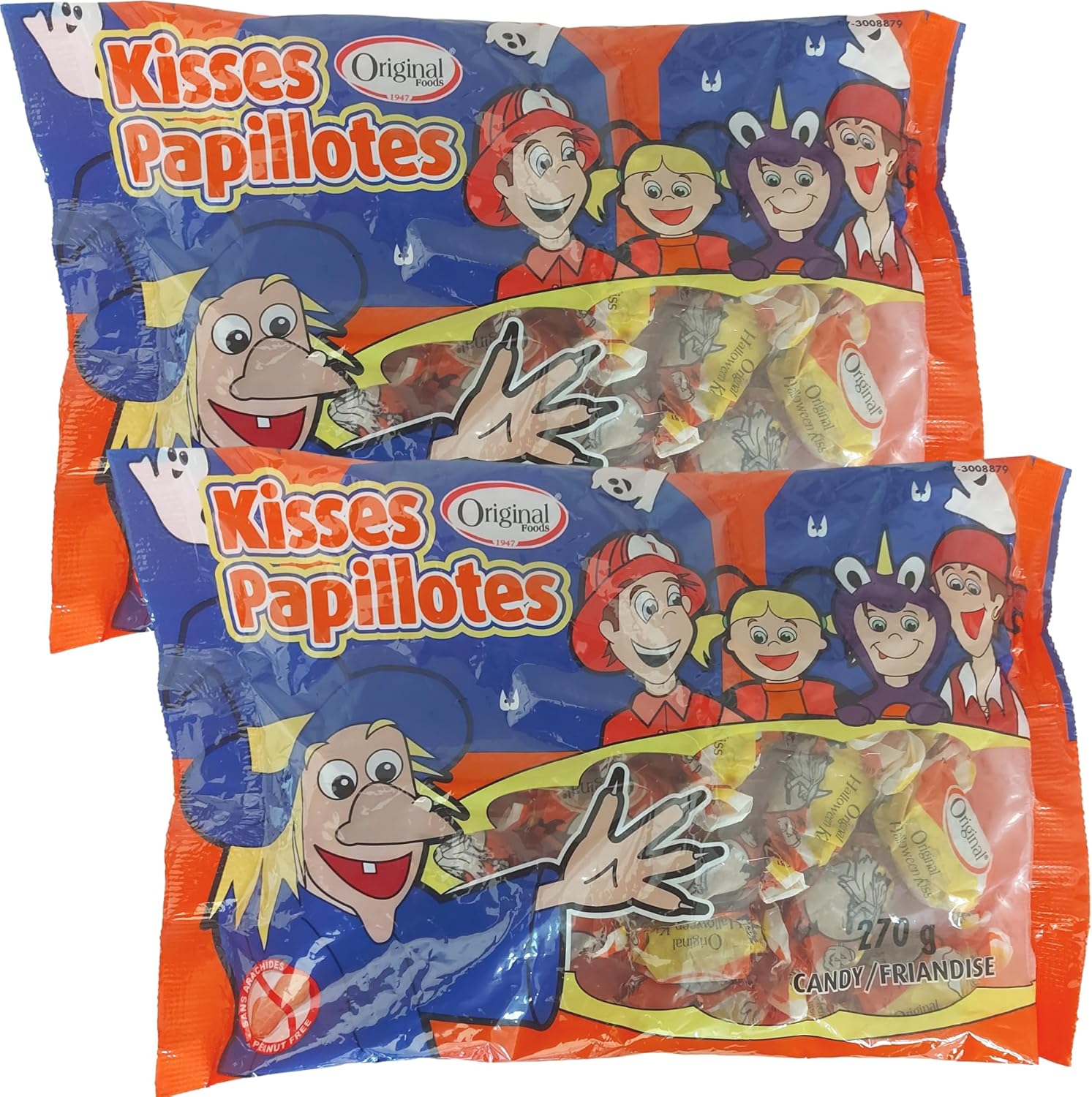 Original Halloween Kisses Candy Molasses Treats (270g x 2 Bundle