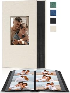 4x6 Slip In Photo Album Holds 300 Pockets Cloth Cover Beige | DIY cover window, Acid free pages, PVC free pockets, Family Travel Wedding, Gift ready