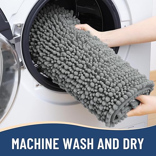 Miniatura 7 de Arotive - Tapete para baño de felpilla de lujo, extra suave, grueso, absorbente, esponjoso, antideslizante, se puede lavar y secar a máquina, para